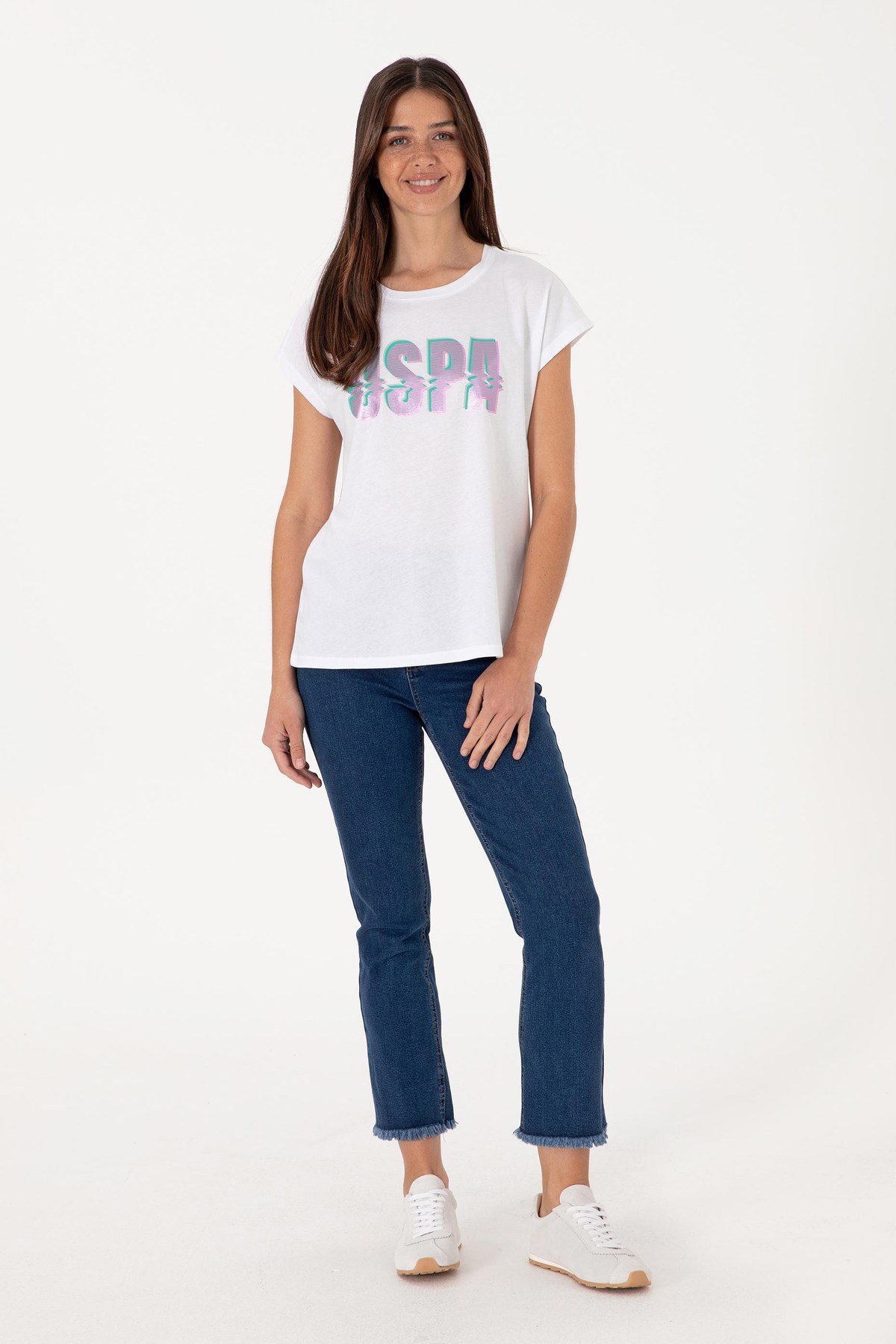Us. Polo Assn. Kadın Tişört 50299764-Vr013 Beyaz