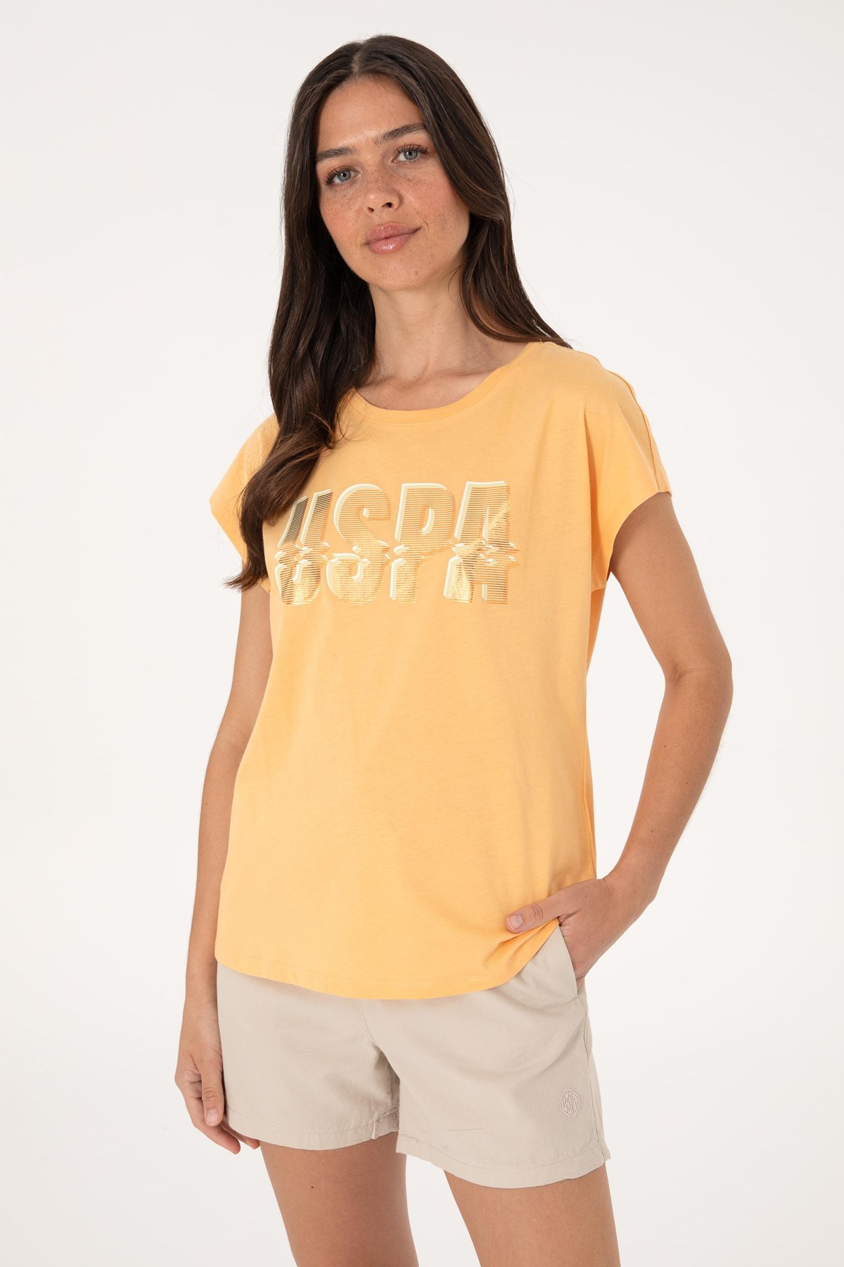 Us. Polo Assn. Kadın Tişört 50299764-Vr202 Sarı
