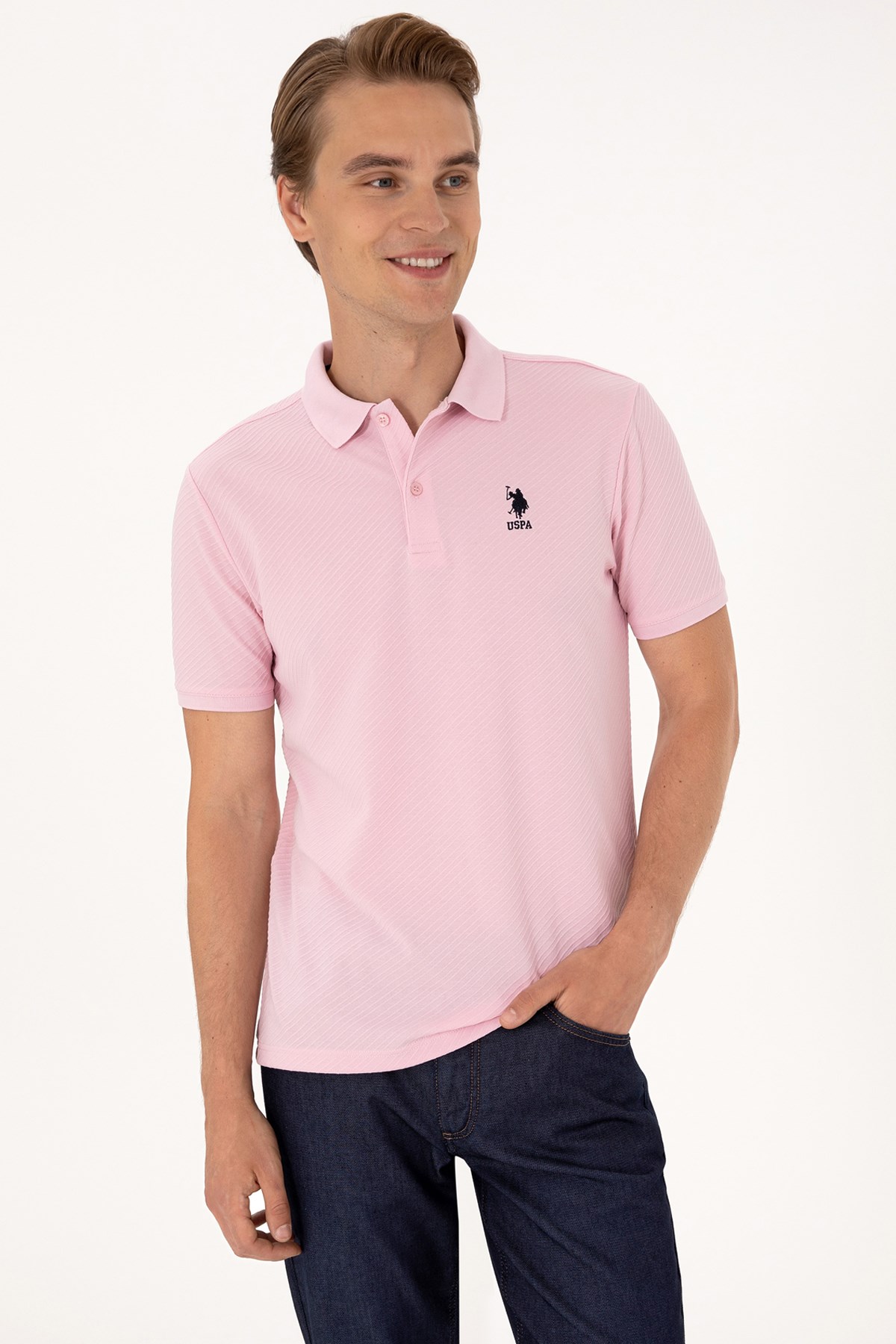 Us. Polo Assn. Erkek Tişört 50300127-Vr078 Pembe