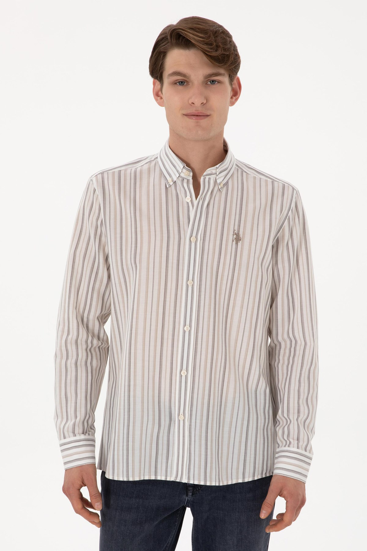 Us. Polo Assn. Erkek Gömlek 50300160-Vr052 Bej