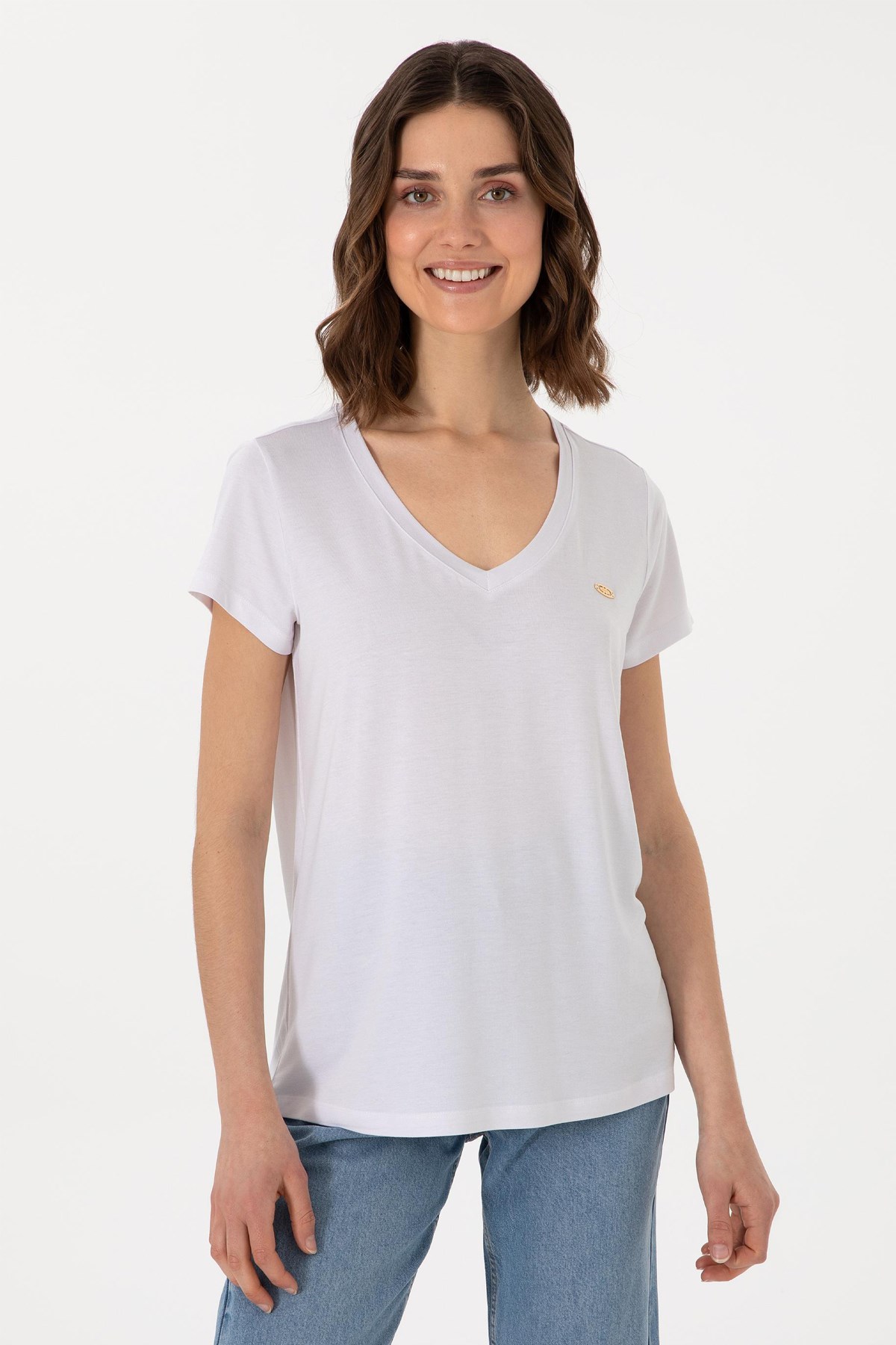 Us. Polo Assn. Kadın Tişört 50300829-Vr013 Beyaz
