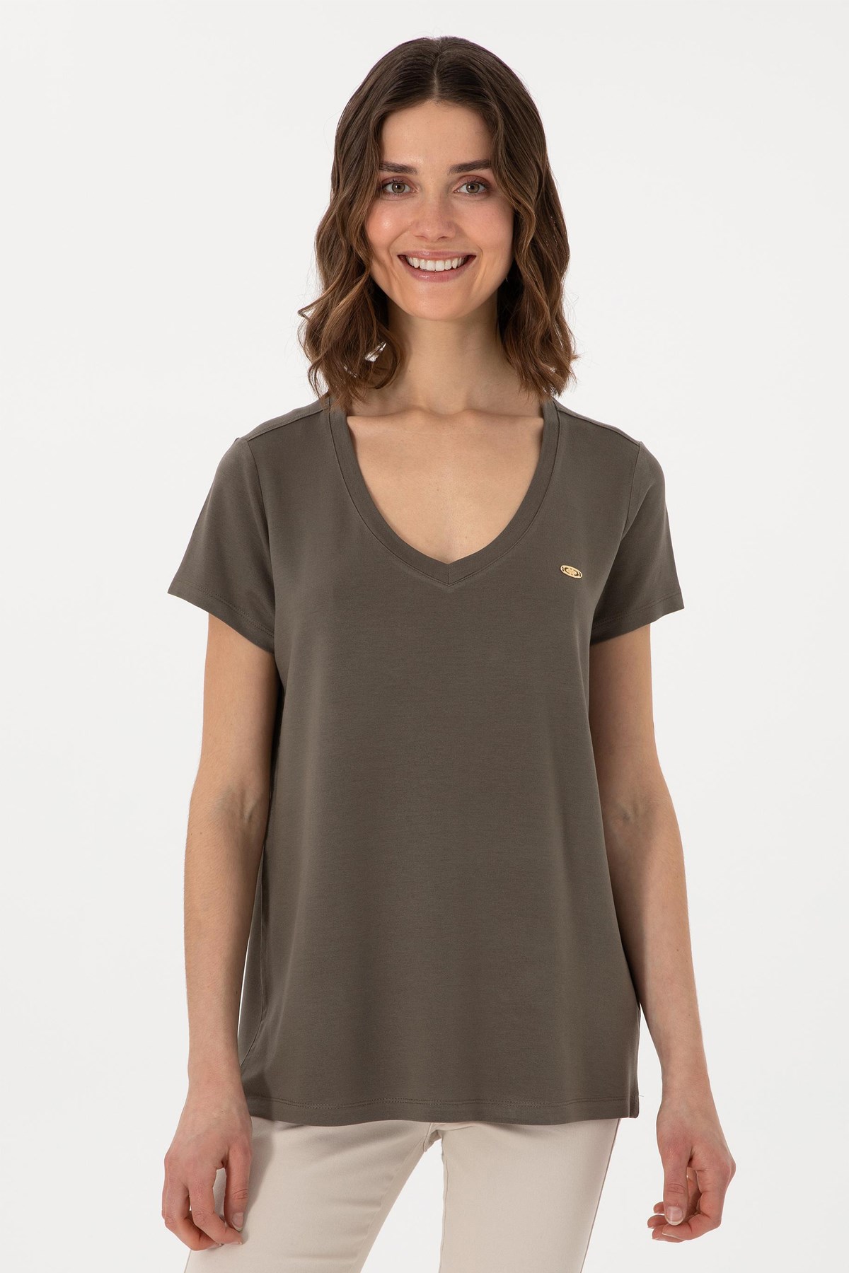 Us. Polo Assn. Kadın Tişört 50300829-Vr052 Bej