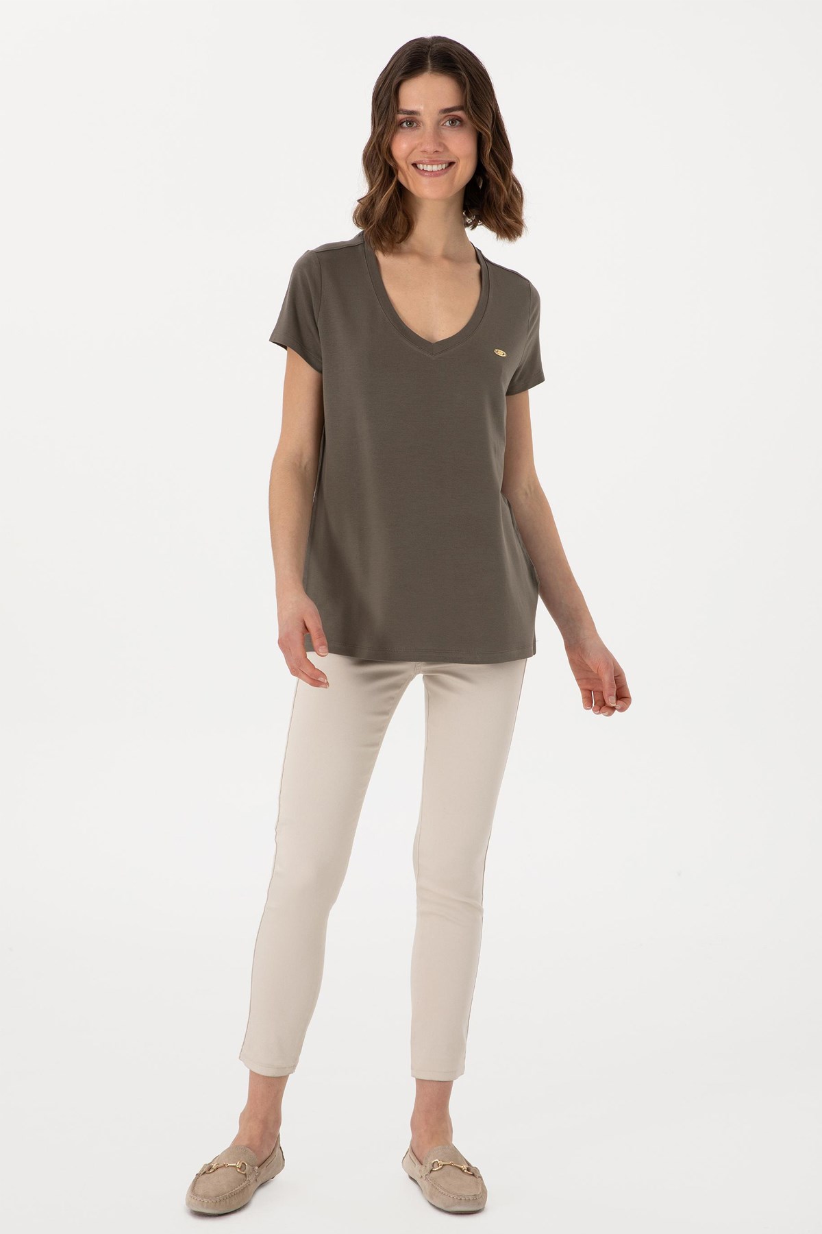 Us. Polo Assn. Kadın Tişört 50300829-Vr052 Bej