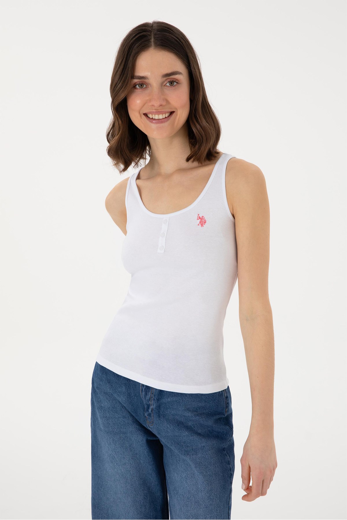 Us. Polo Assn. Kadın Tişört 50300895-Vr013 Beyaz