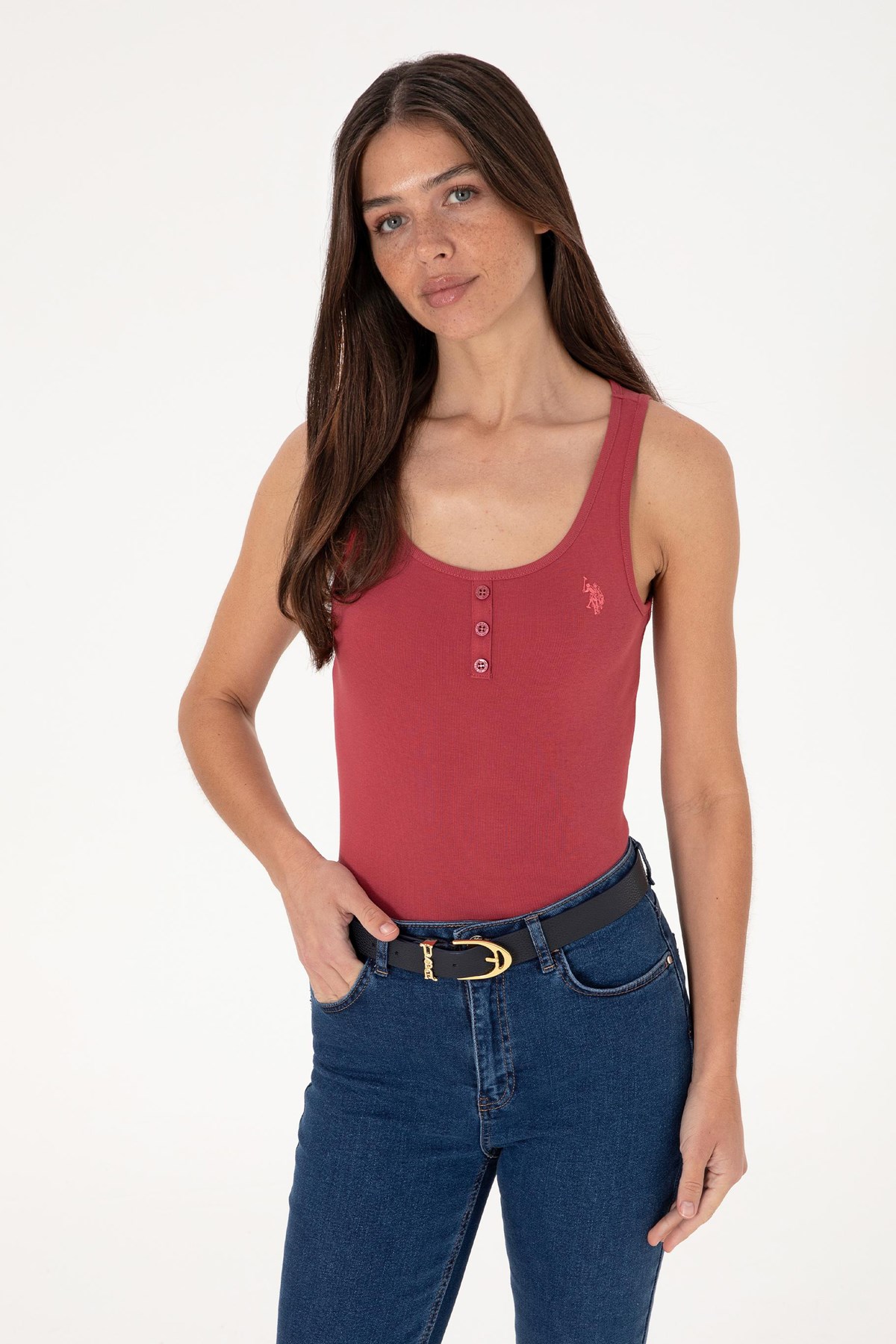 Us. Polo Assn. Kadın Tişört 50300895-Vr223 Bordo