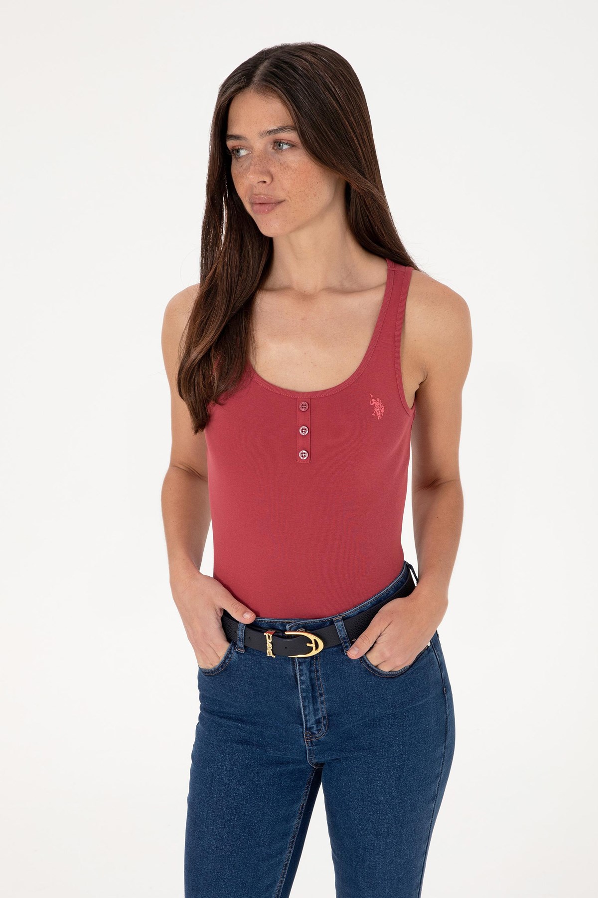Us. Polo Assn. Kadın Tişört 50300895-Vr223 Bordo