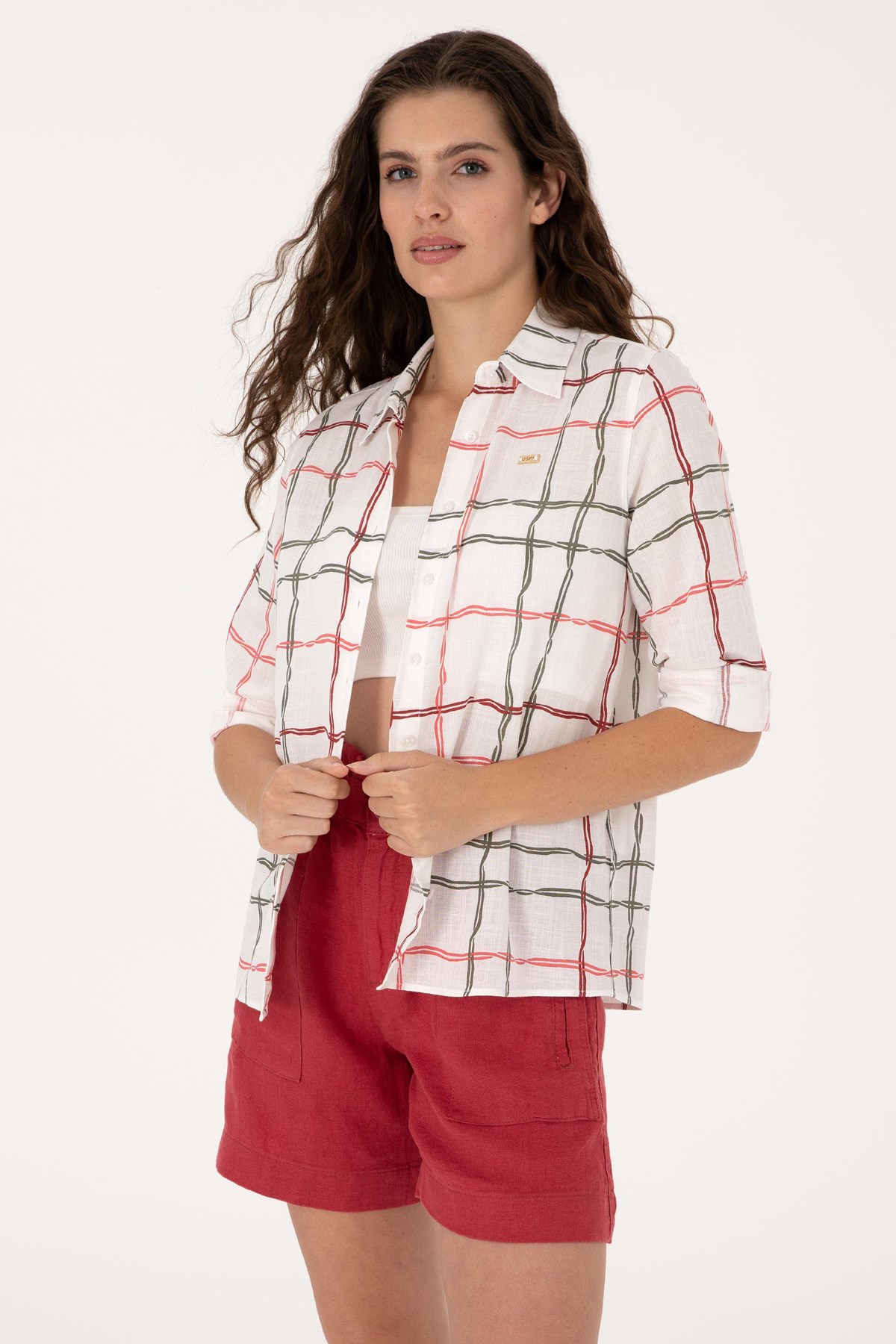 Us. Polo Assn. Kadın Gömlek 50301822-Vr030 Kırmızı