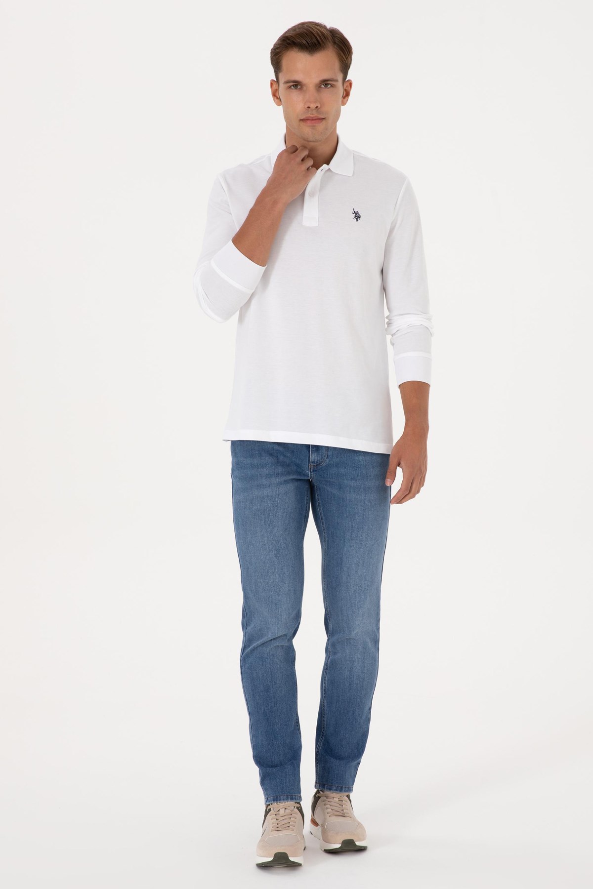 U.S. Polo Assn. Erkek Sweatshirt 50307688-VR013 Beyaz