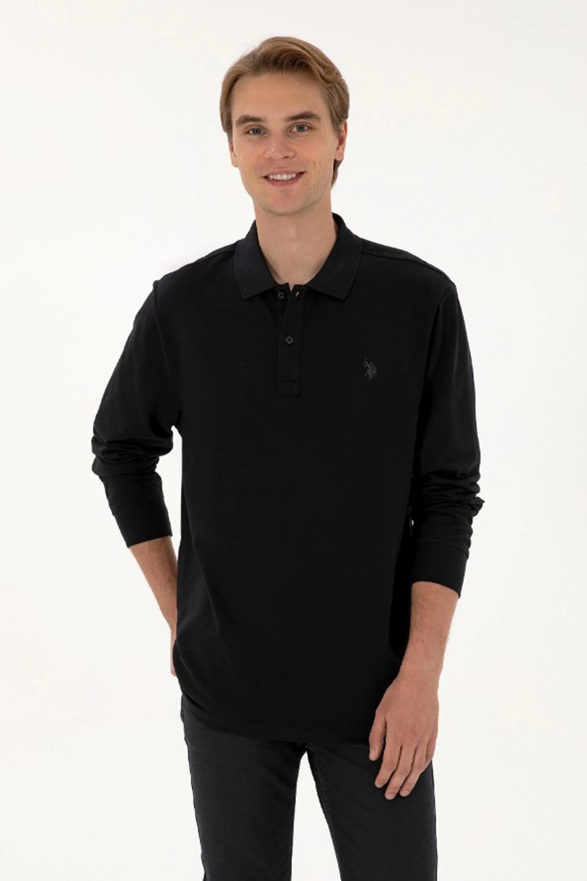 U.S. Polo Assn. Erkek Sweatshirt 50307688-VR046 Siyah