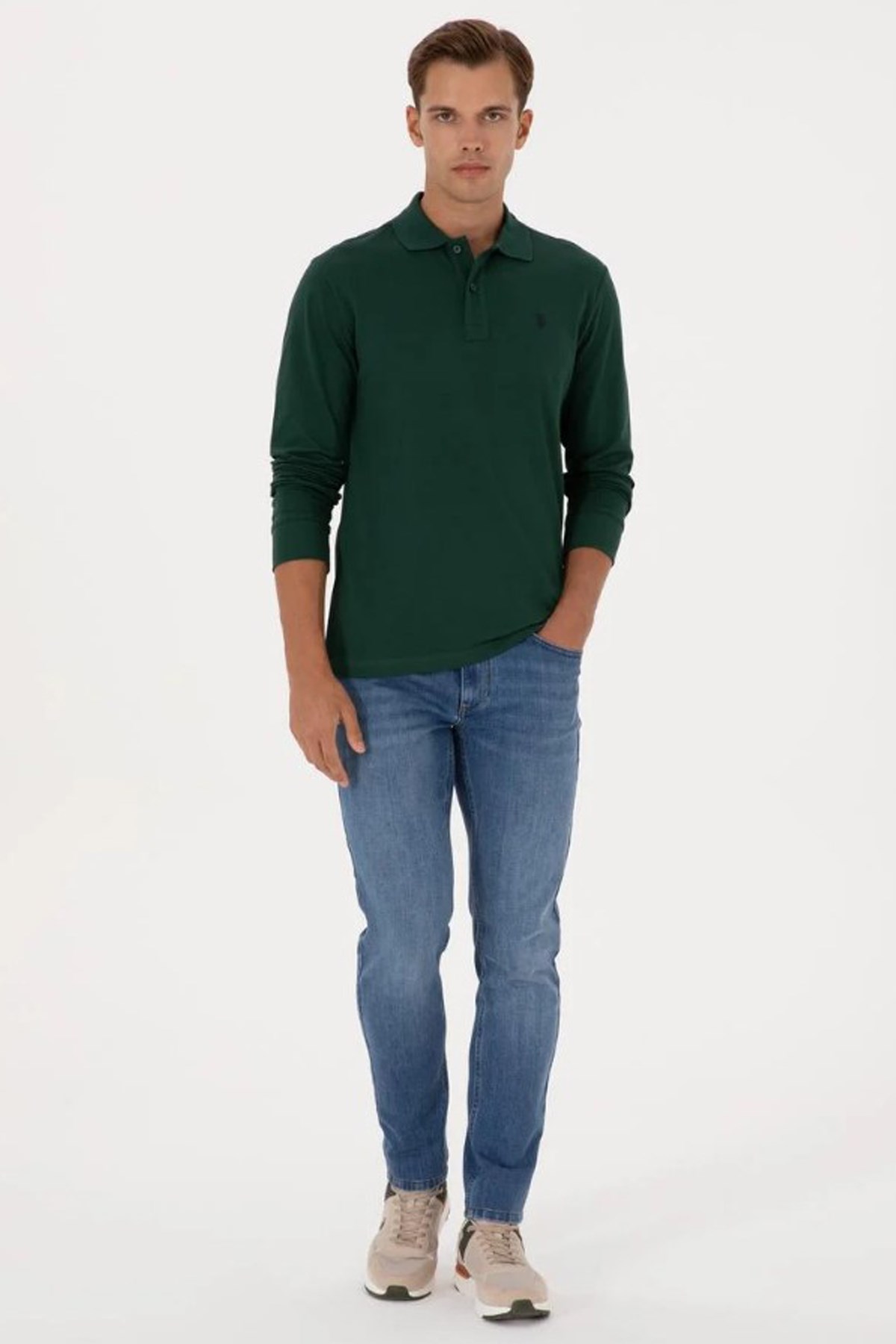U.S. Polo Assn. Erkek Sweatshirt 50307688-VR079 Yeşil