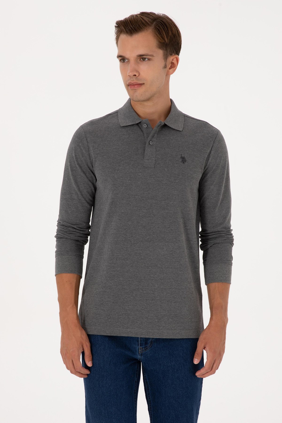 U.S. Polo Assn. Erkek Sweatshirt 50307688-VR081 Antrasit