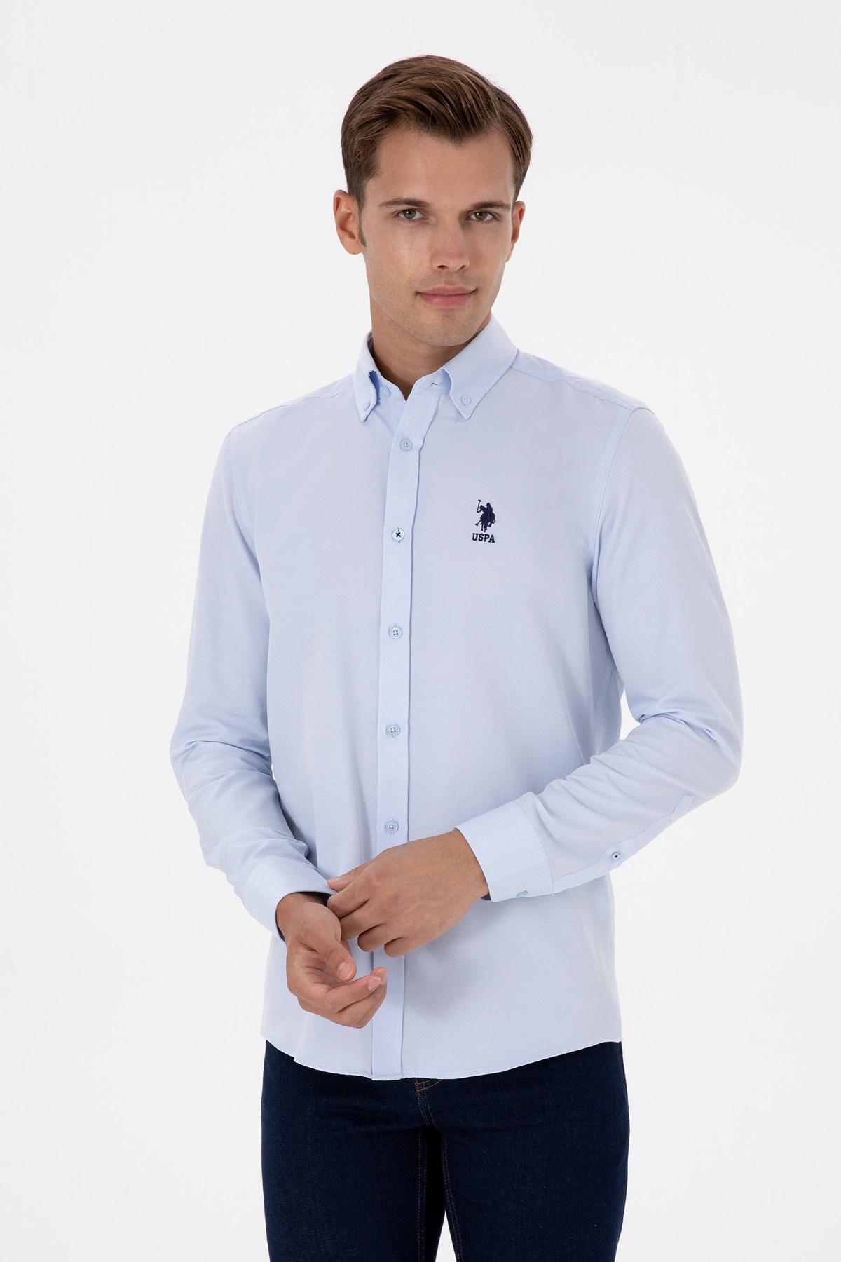 U.S. Polo Assn. Erkek Gömlek 50307693-VR003 Mavi