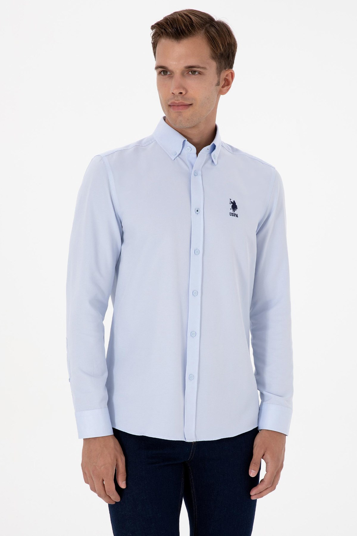 U.S. Polo Assn. Erkek Gömlek 50307693-VR003 Mavi