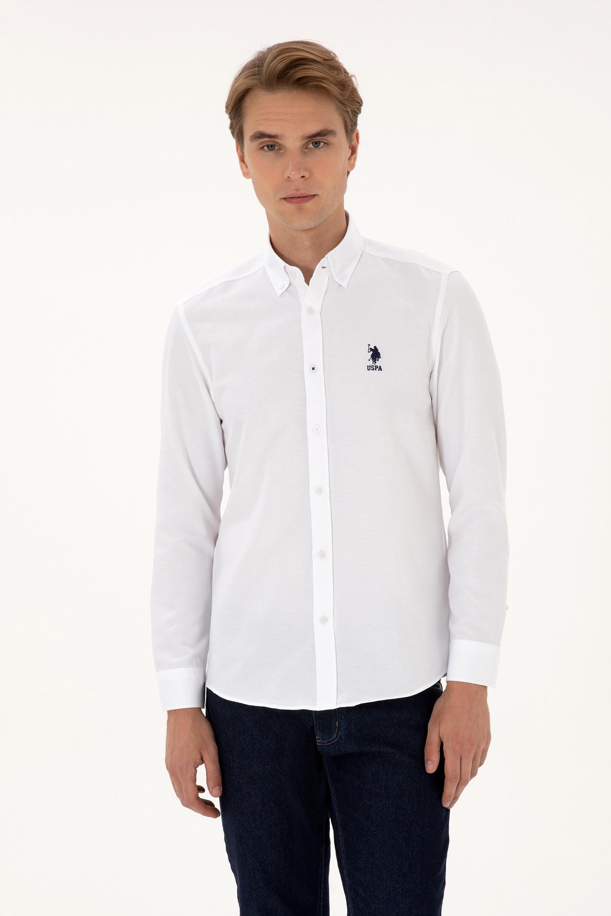 U.S. Polo Assn. Erkek Gömlek 50307693-VR013 Beyaz