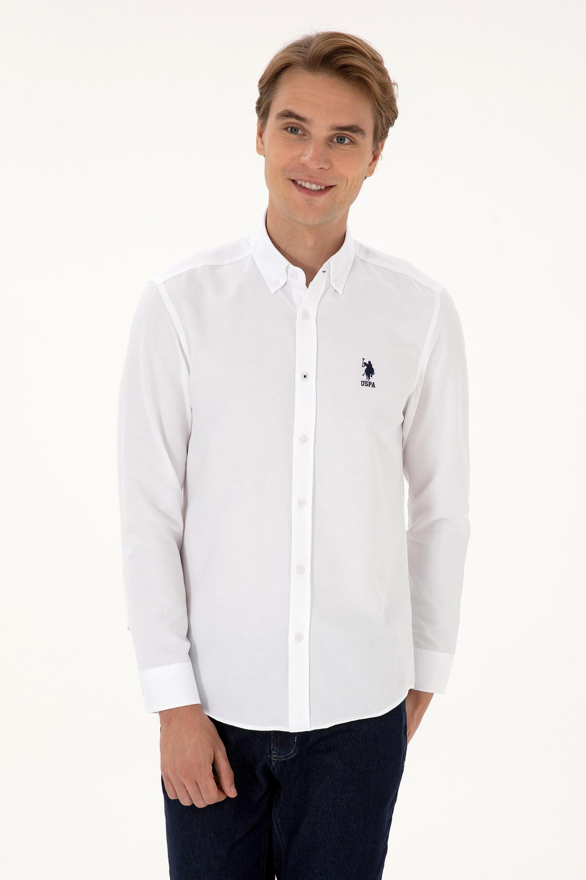 U.S. Polo Assn. Erkek Gömlek 50307693-VR013 Beyaz