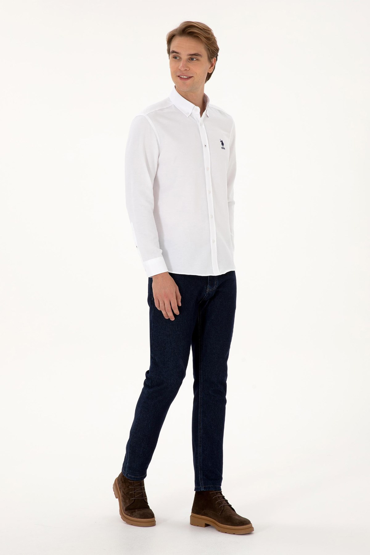 U.S. Polo Assn. Erkek Gömlek 50307693-VR013 Beyaz