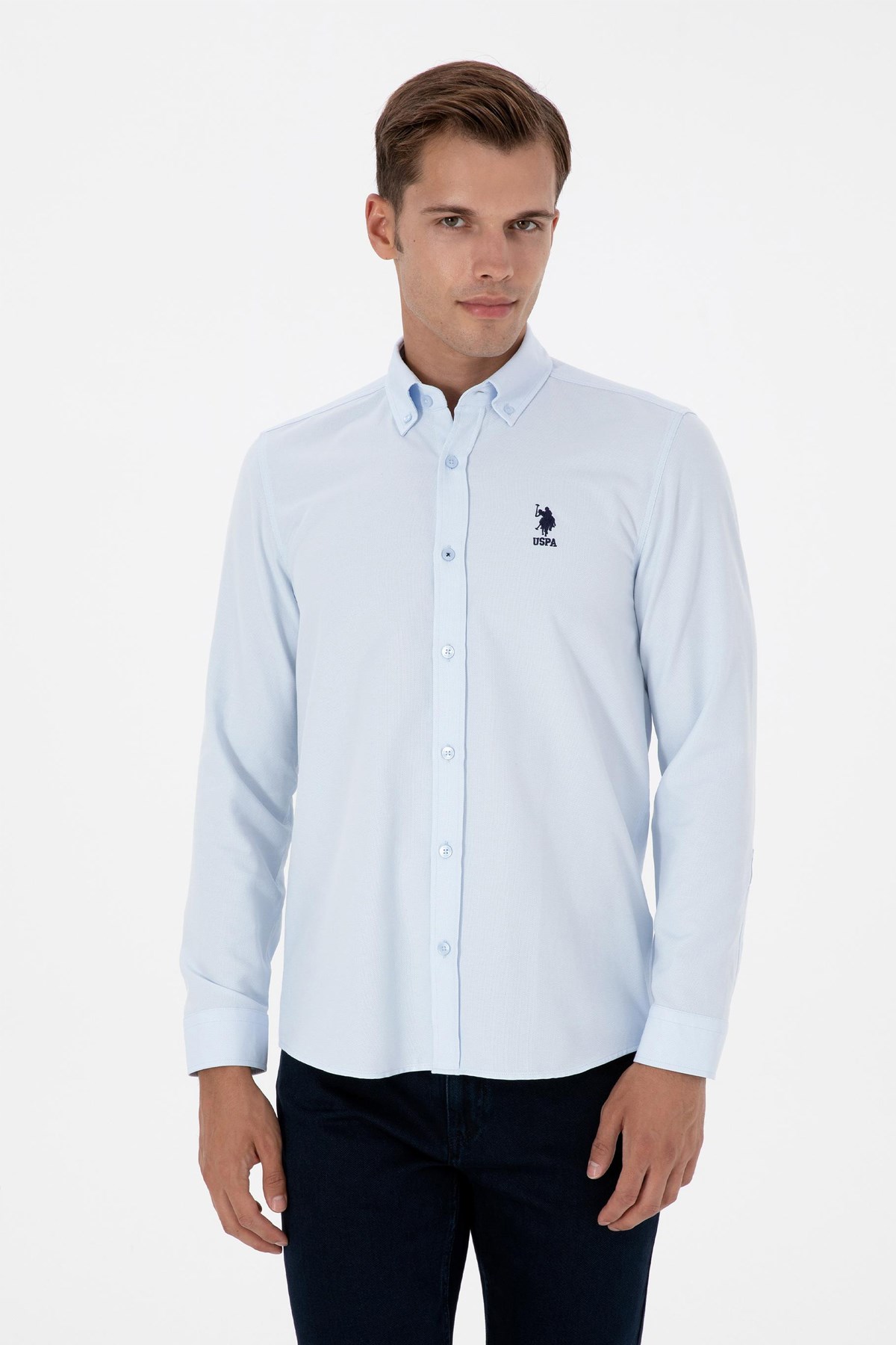 U.S. Polo Assn. Erkek Gömlek 50307701-VR003 Mavi