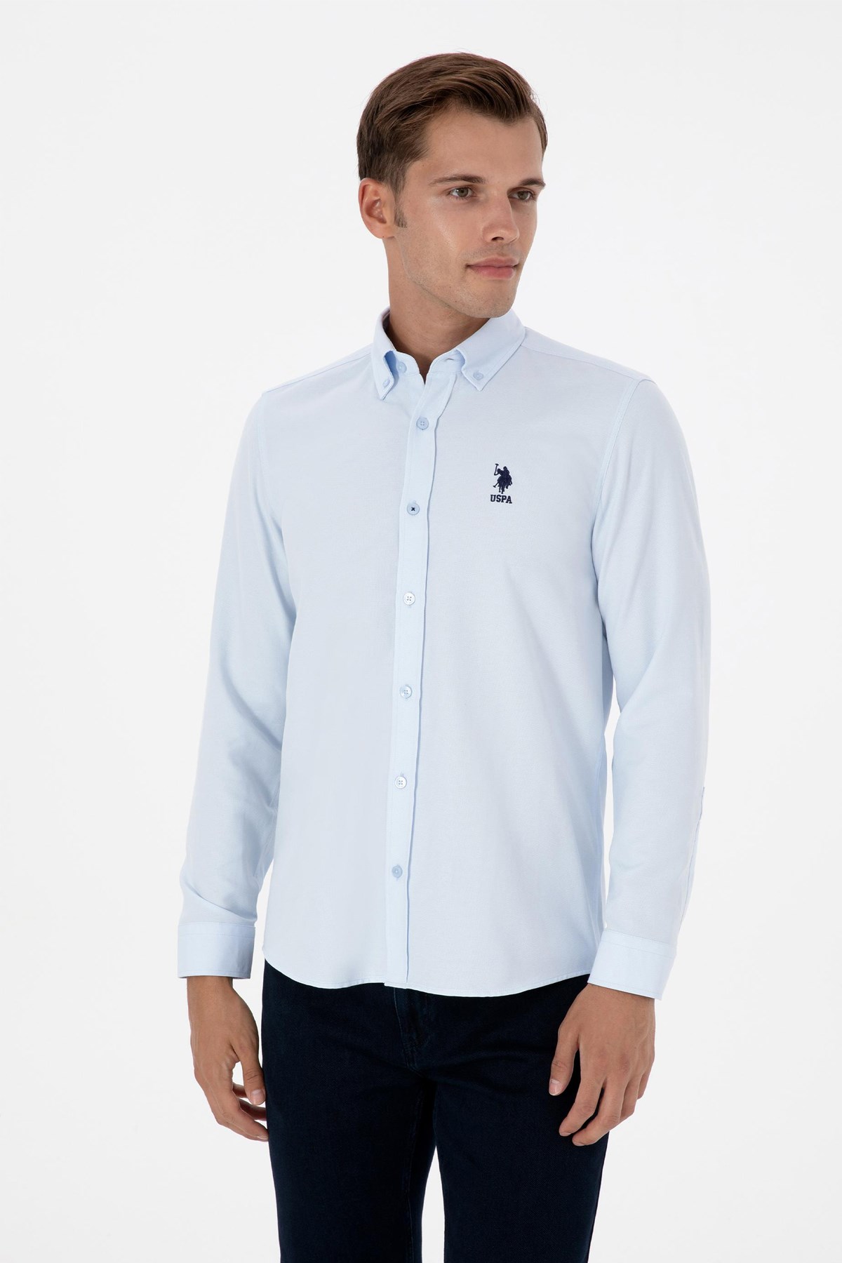 U.S. Polo Assn. Erkek Gömlek 50307701-VR003 Mavi