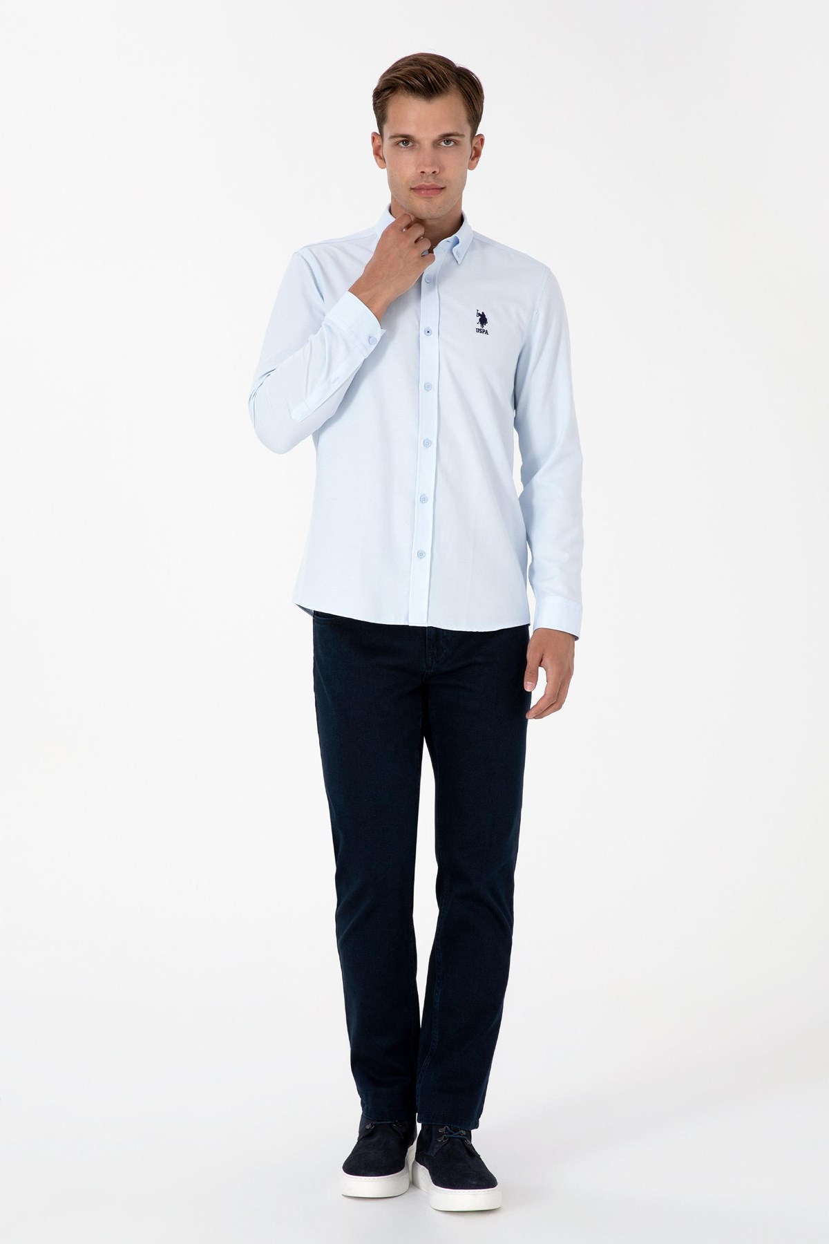 U.S. Polo Assn. Erkek Gömlek 50307701-VR003 Mavi