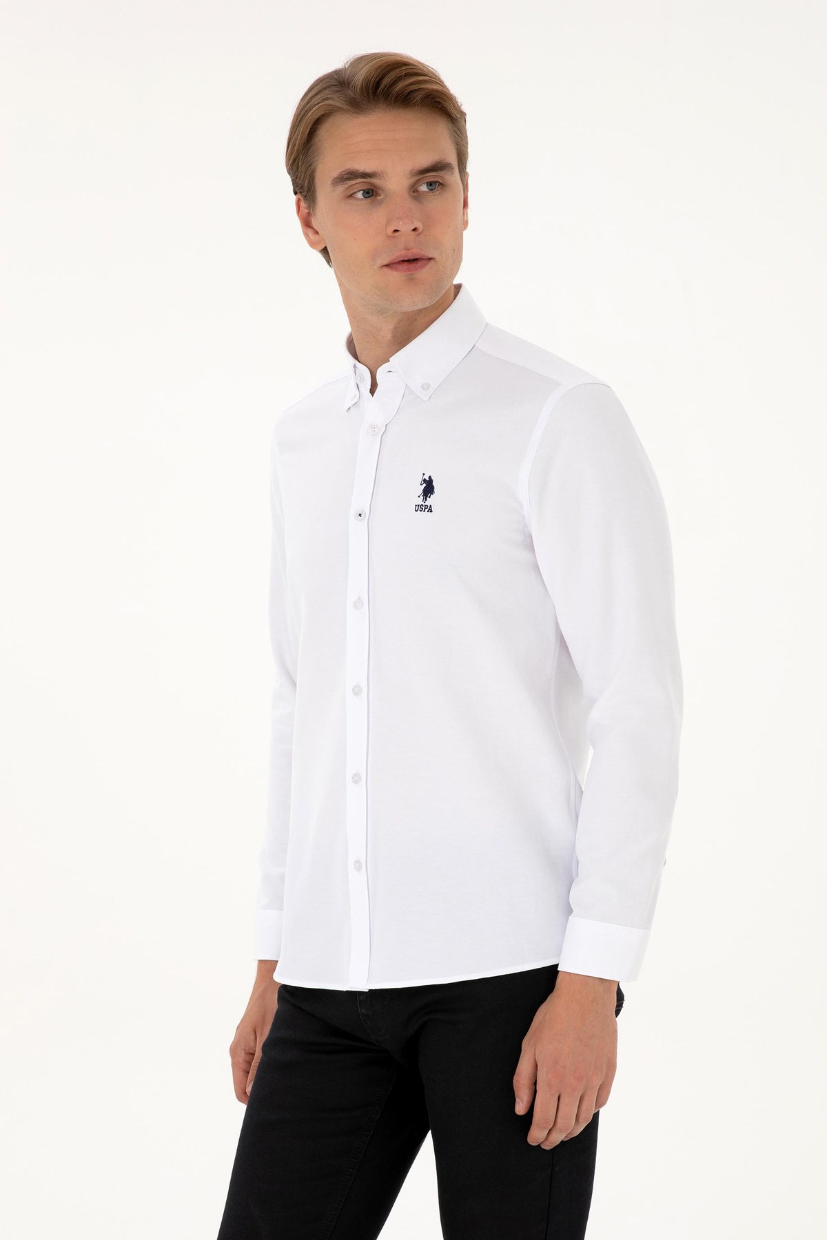 U.S. Polo Assn. Erkek Gömlek 50307701-VR013 Beyaz