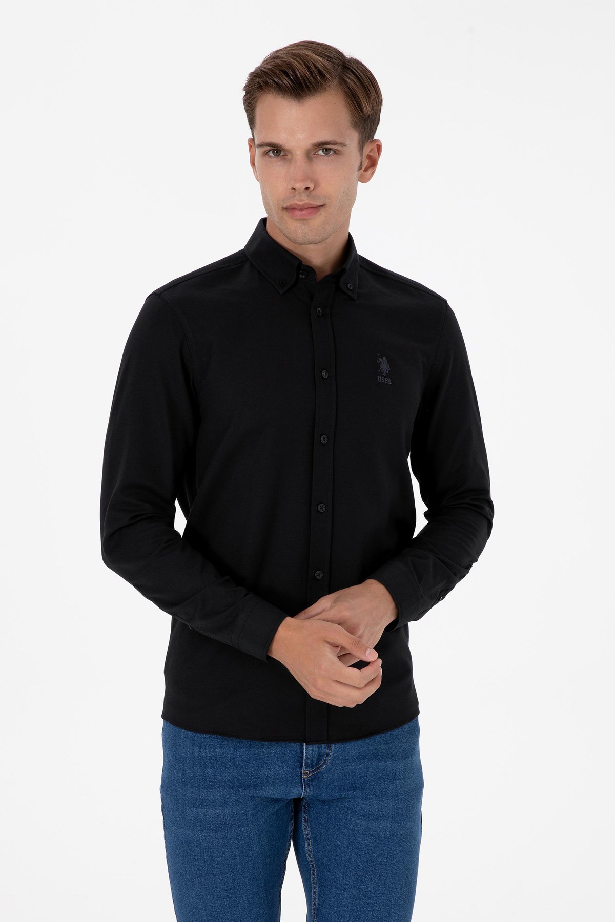 U.S. Polo Assn. Erkek Gömlek 50307701-VR046 Siyah