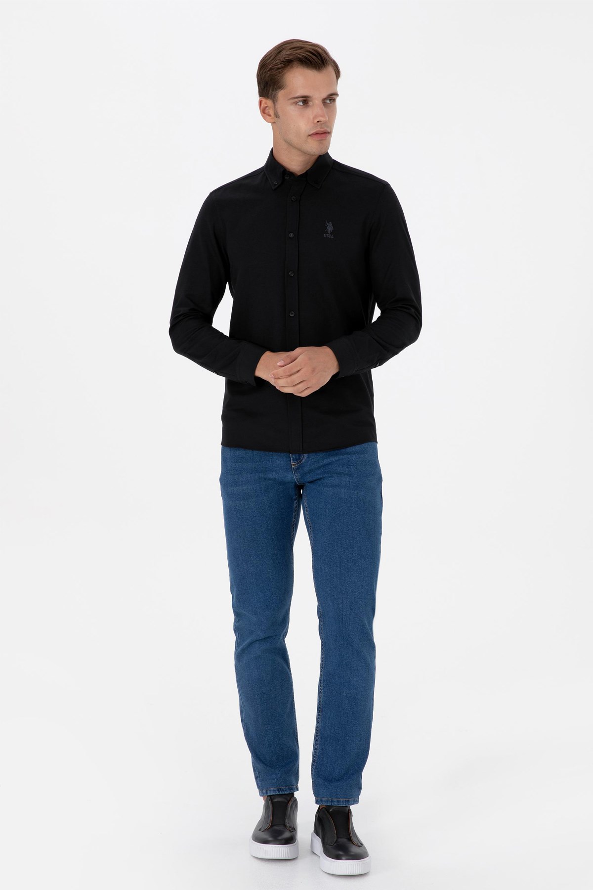 U.S. Polo Assn. Erkek Gömlek 50307701-VR046 Siyah