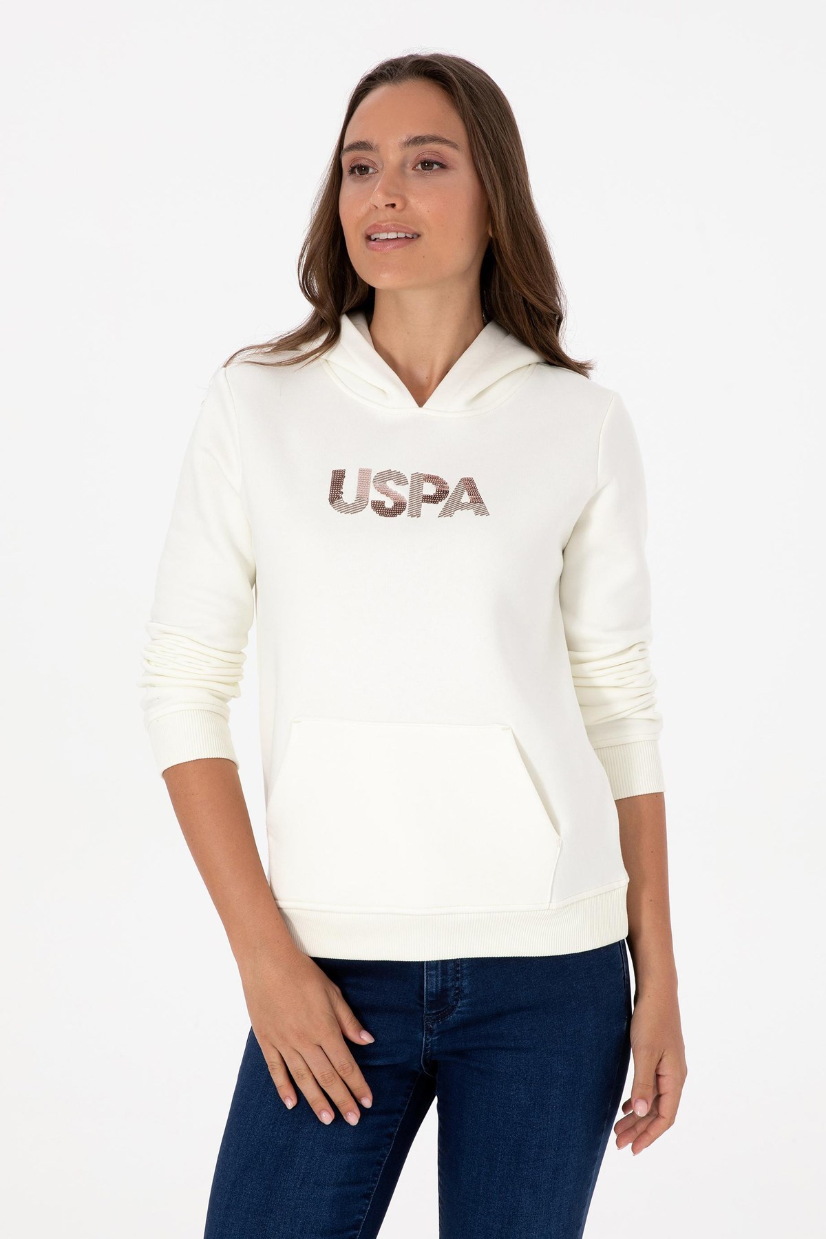 U.S. Polo Assn. Kadın Sweatshirt 50307711-VR256 Bej