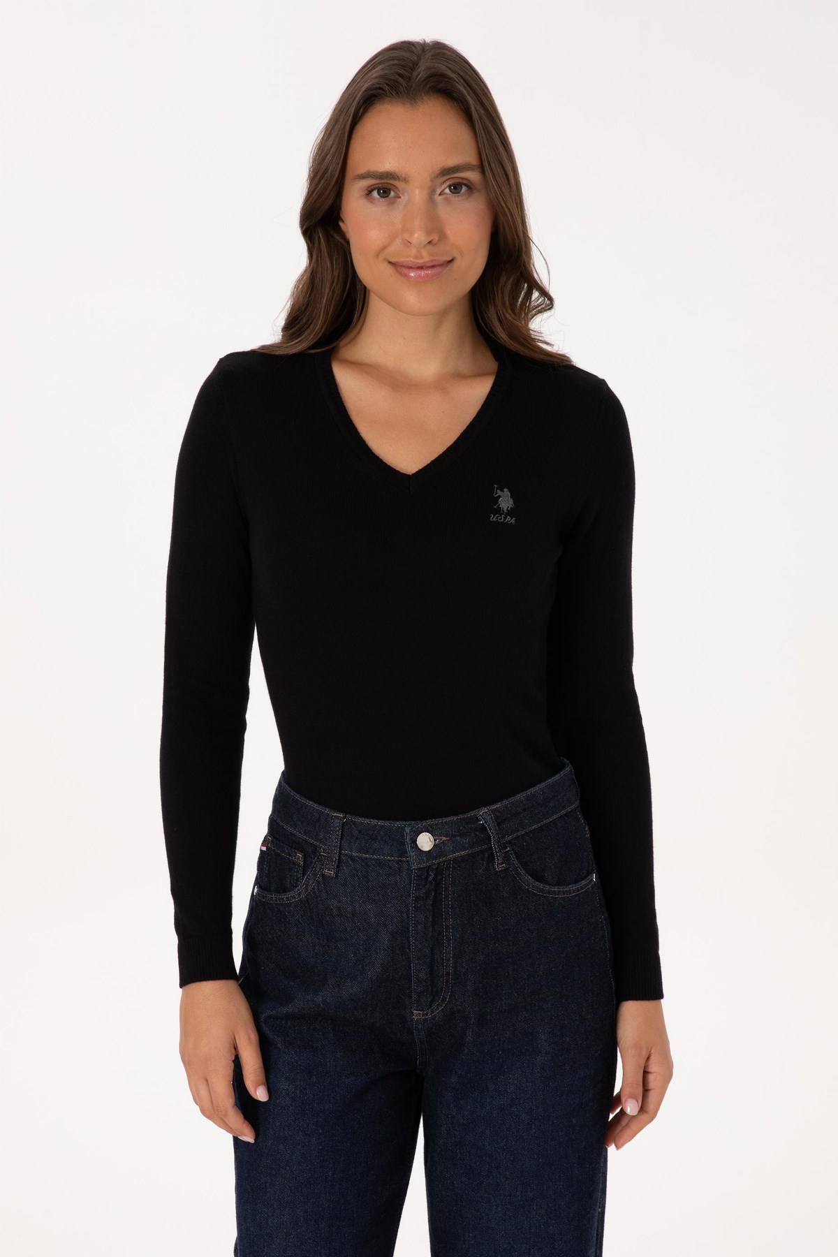 U.S. Polo Assn. Kadın Kazak 50307712-VR046 Siyah
