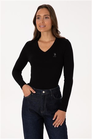 U.S. Polo Assn. Kadın Kazak 50307712-VR046 Siyah