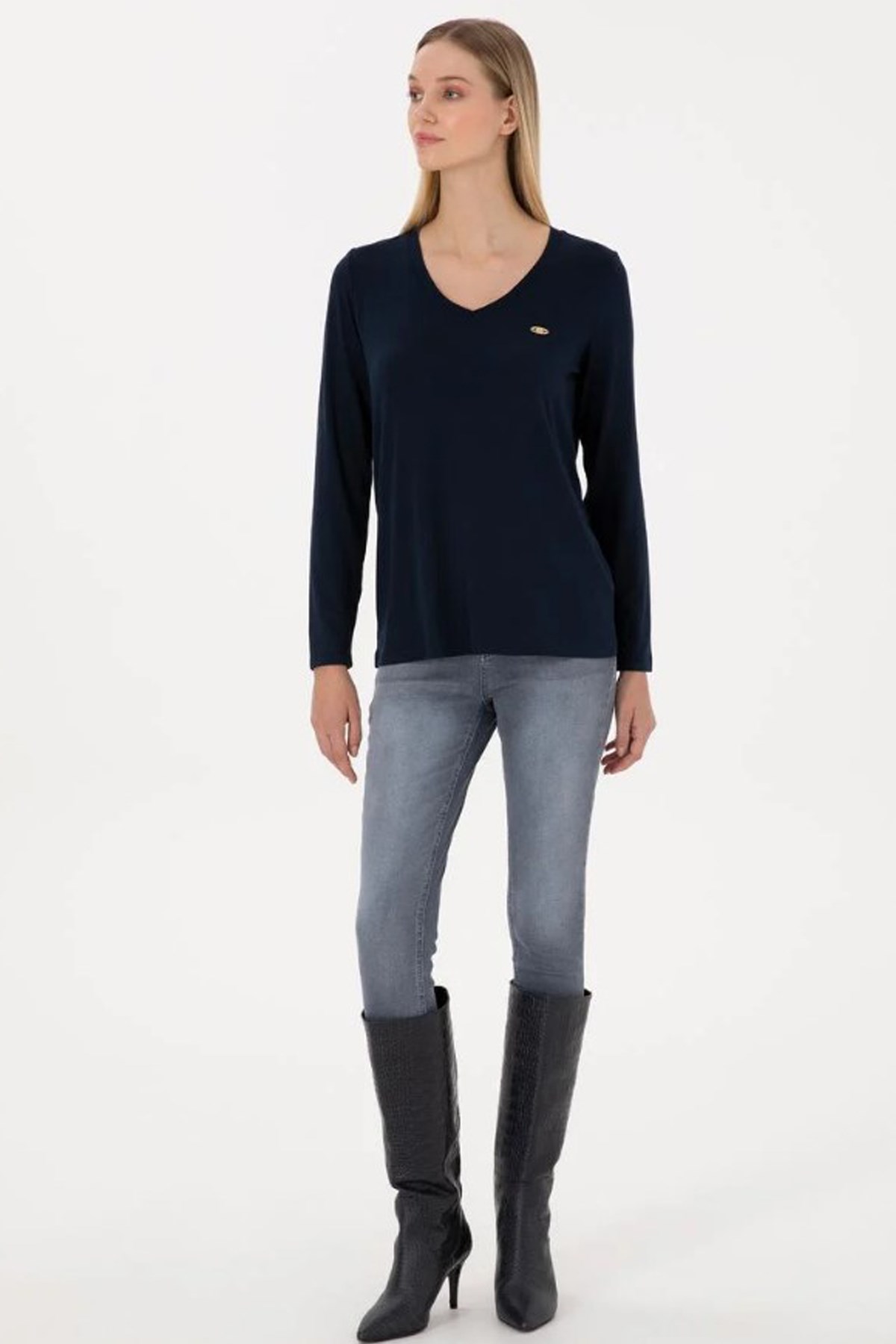 U.S. Polo Assn. Kadın Sweatshirt 50307734-VR033 Lacivert
