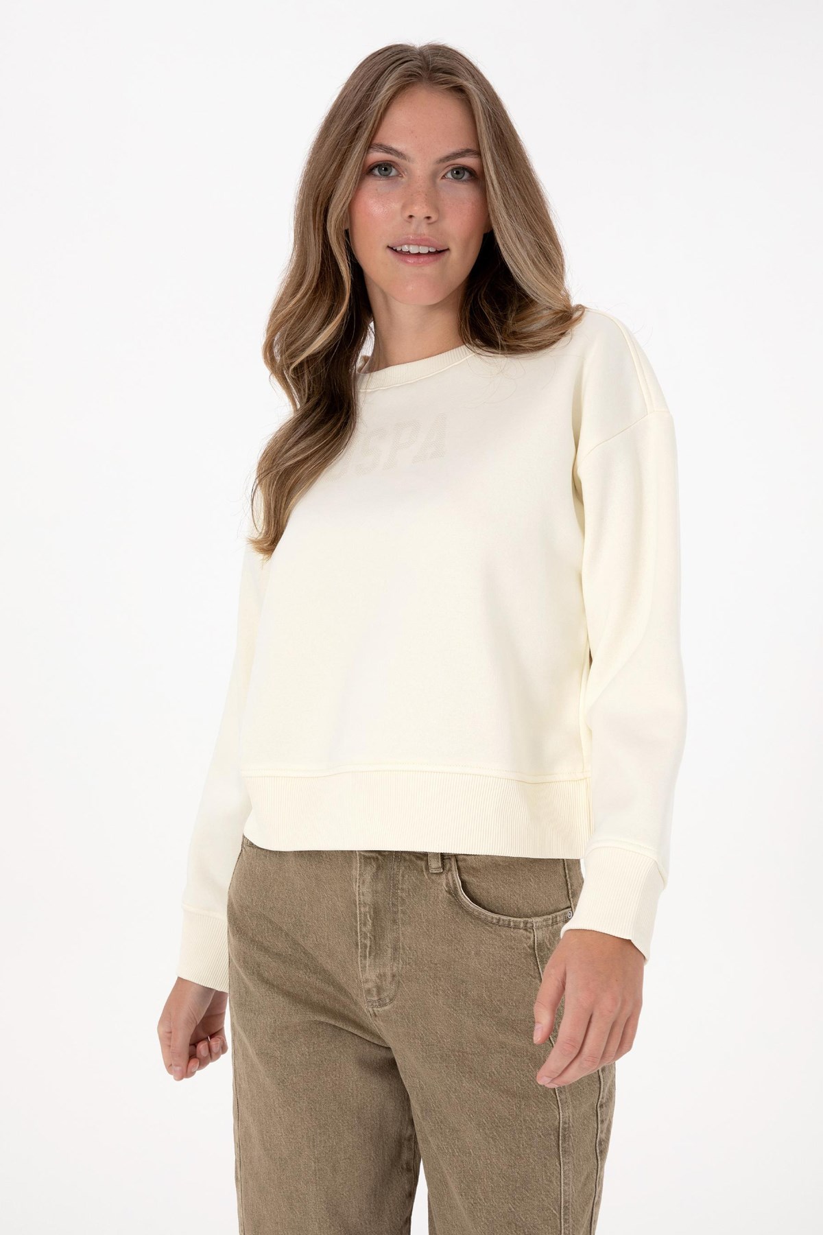 U.S. Polo Assn. Kadın Sweatshirt 50307752-VR256 Bej