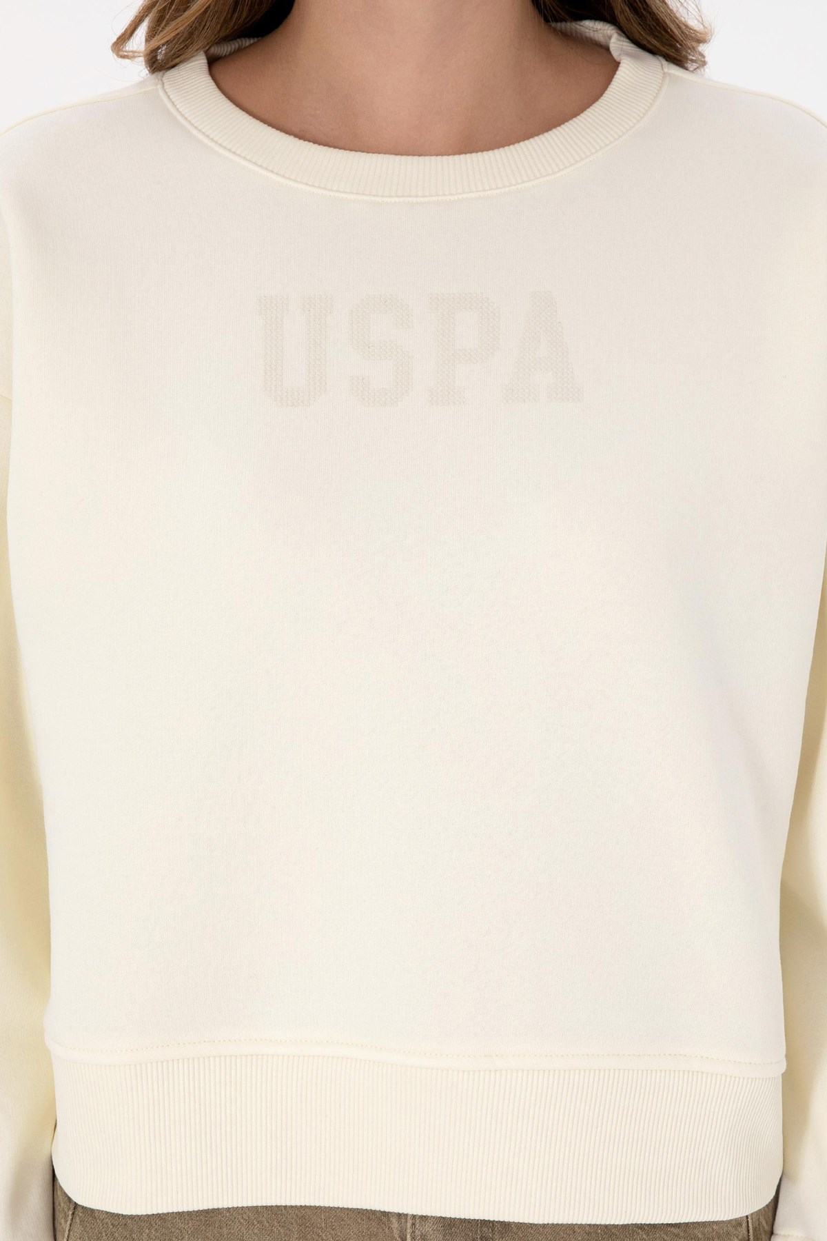 U.S. Polo Assn. Kadın Sweatshirt 50307752-VR256 Bej