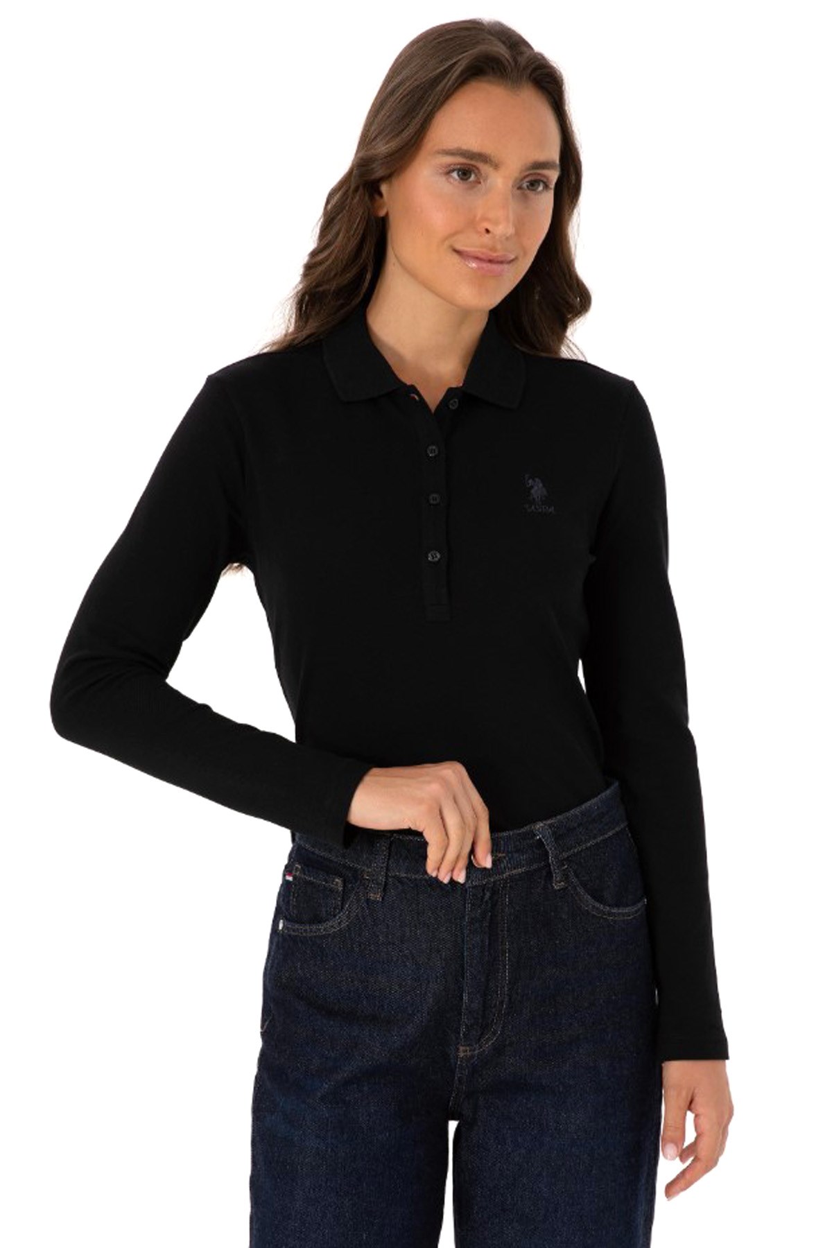 U.S. Polo Assn. Kadın Sweatshirt 50307755-VR046 Siyah