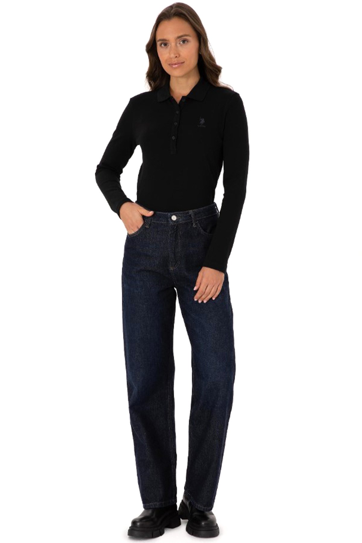 U.S. Polo Assn. Kadın Sweatshirt 50307755-VR046 Siyah
