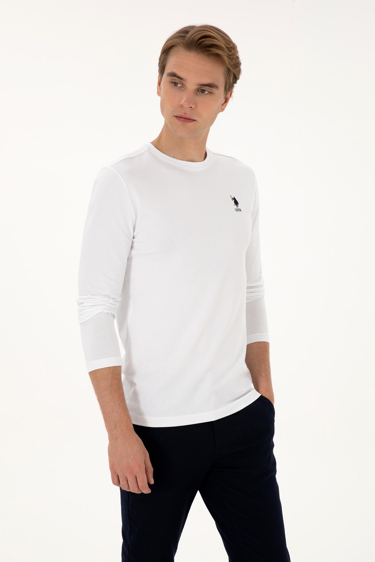 U.S. Polo Assn. Erkek Sweatshirt 50307762-VR013 Beyaz