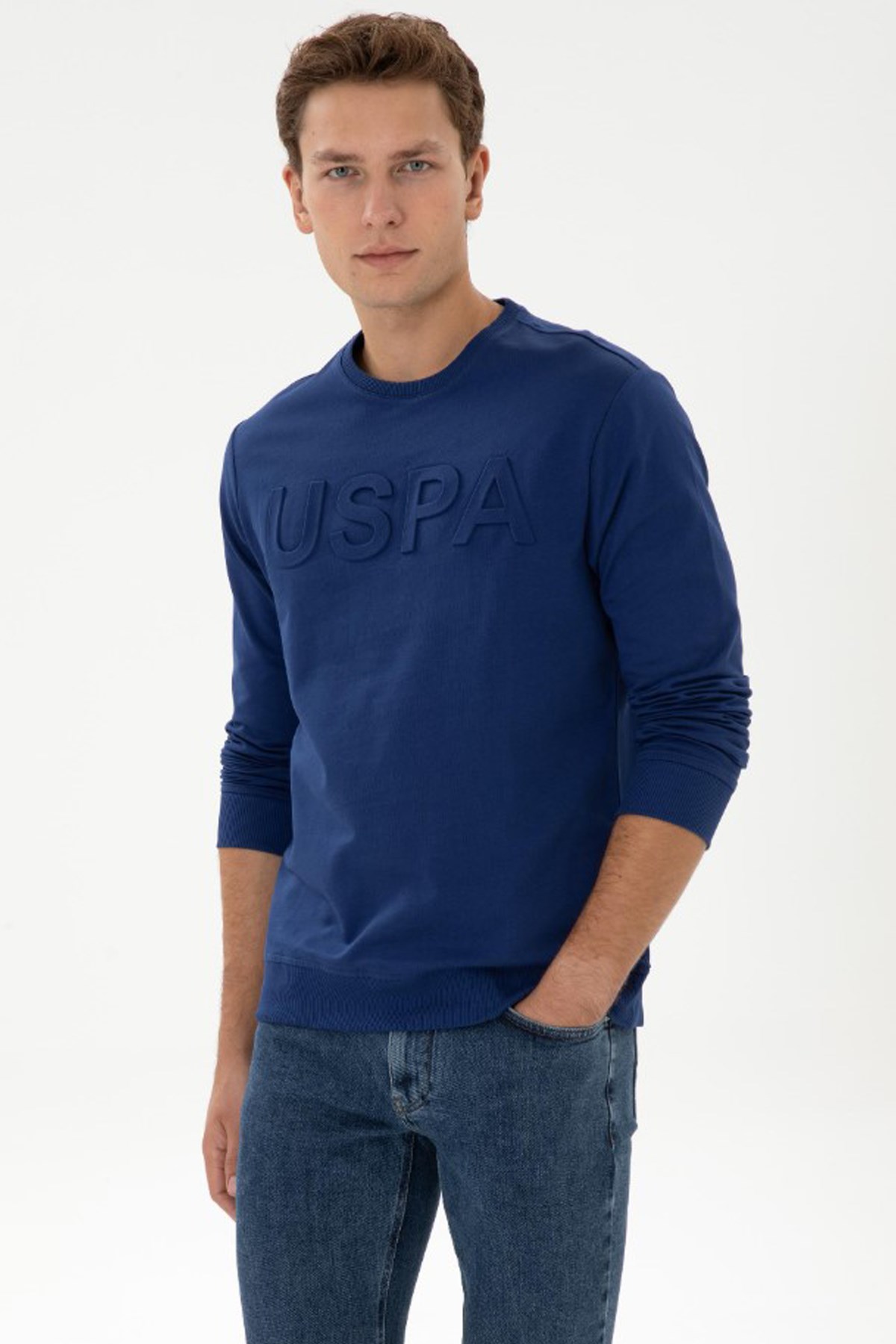 U.S. Polo Assn. Erkek Sweatshirt 50307793-VR028 İndigo