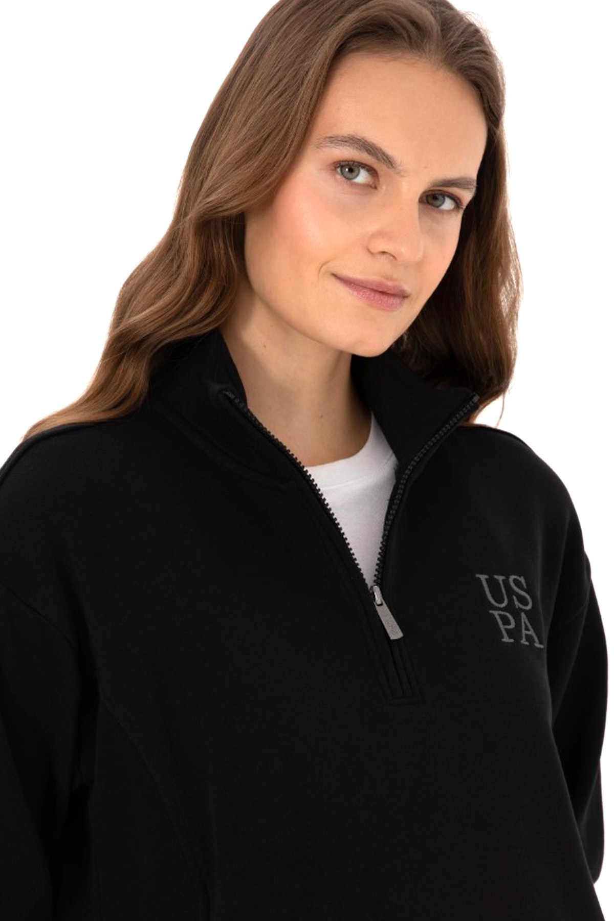 U.S. Polo Assn. Kadın Sweatshirt 50307798-VR046 Siyah