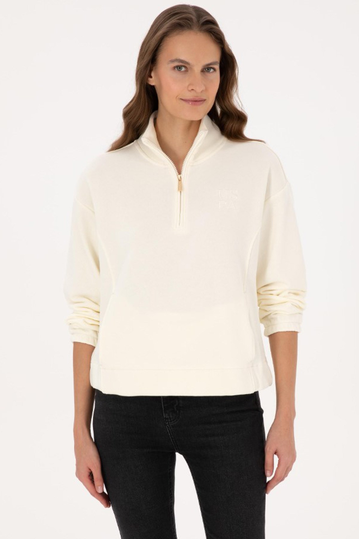 U.S. Polo Assn. Kadın Sweatshirt 50307798-VR256 Bej