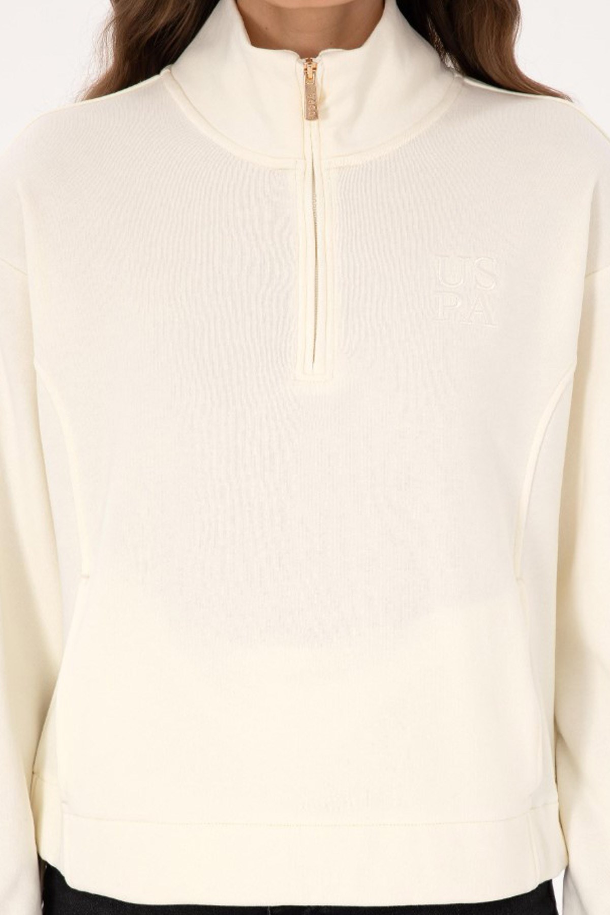 U.S. Polo Assn. Kadın Sweatshirt 50307798-VR256 Bej