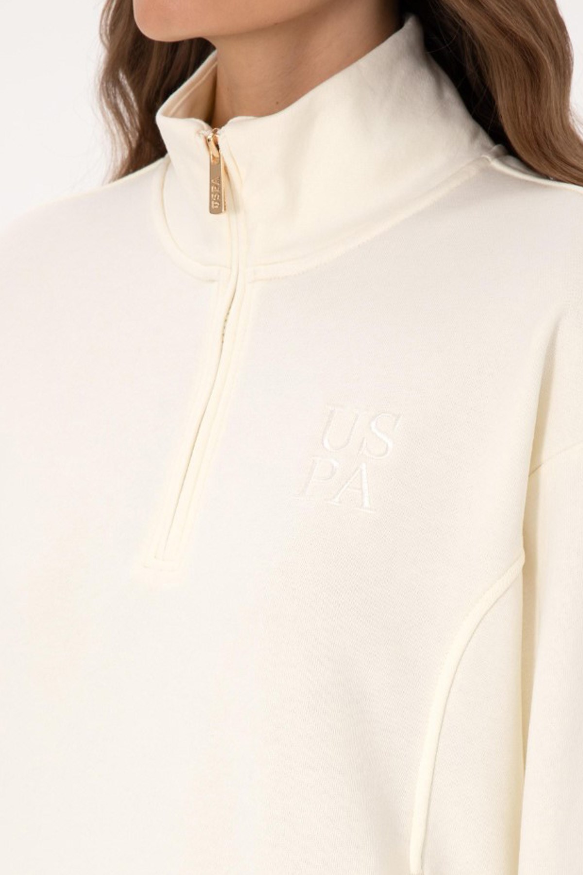 U.S. Polo Assn. Kadın Sweatshirt 50307798-VR256 Bej