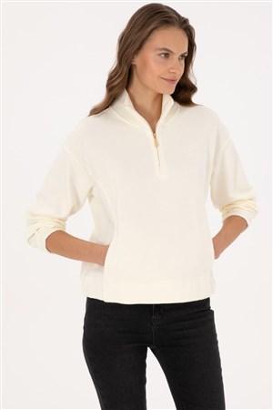 U.S. Polo Assn. Kadın Sweatshirt 50307798-VR256 Bej