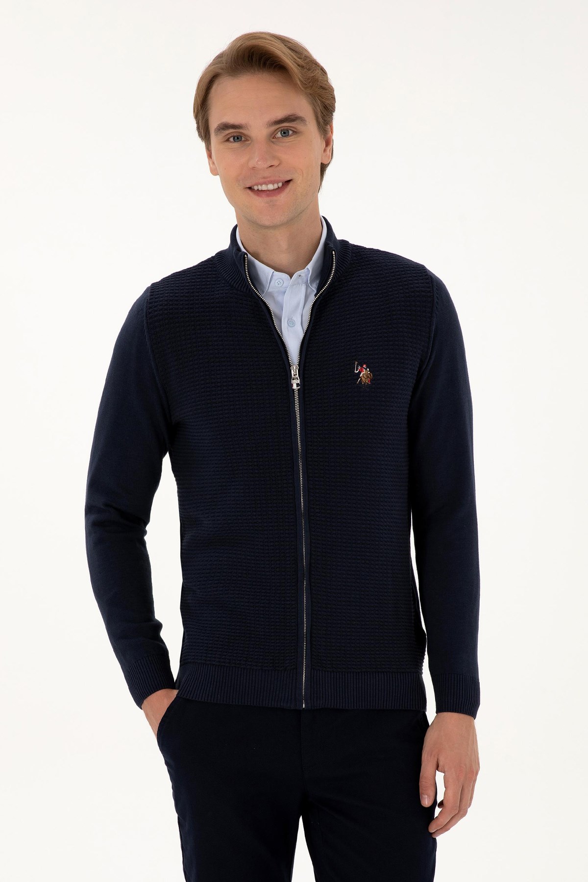 U.S. Polo Assn. Erkek Hırka 50307800-VR033 Lacivert