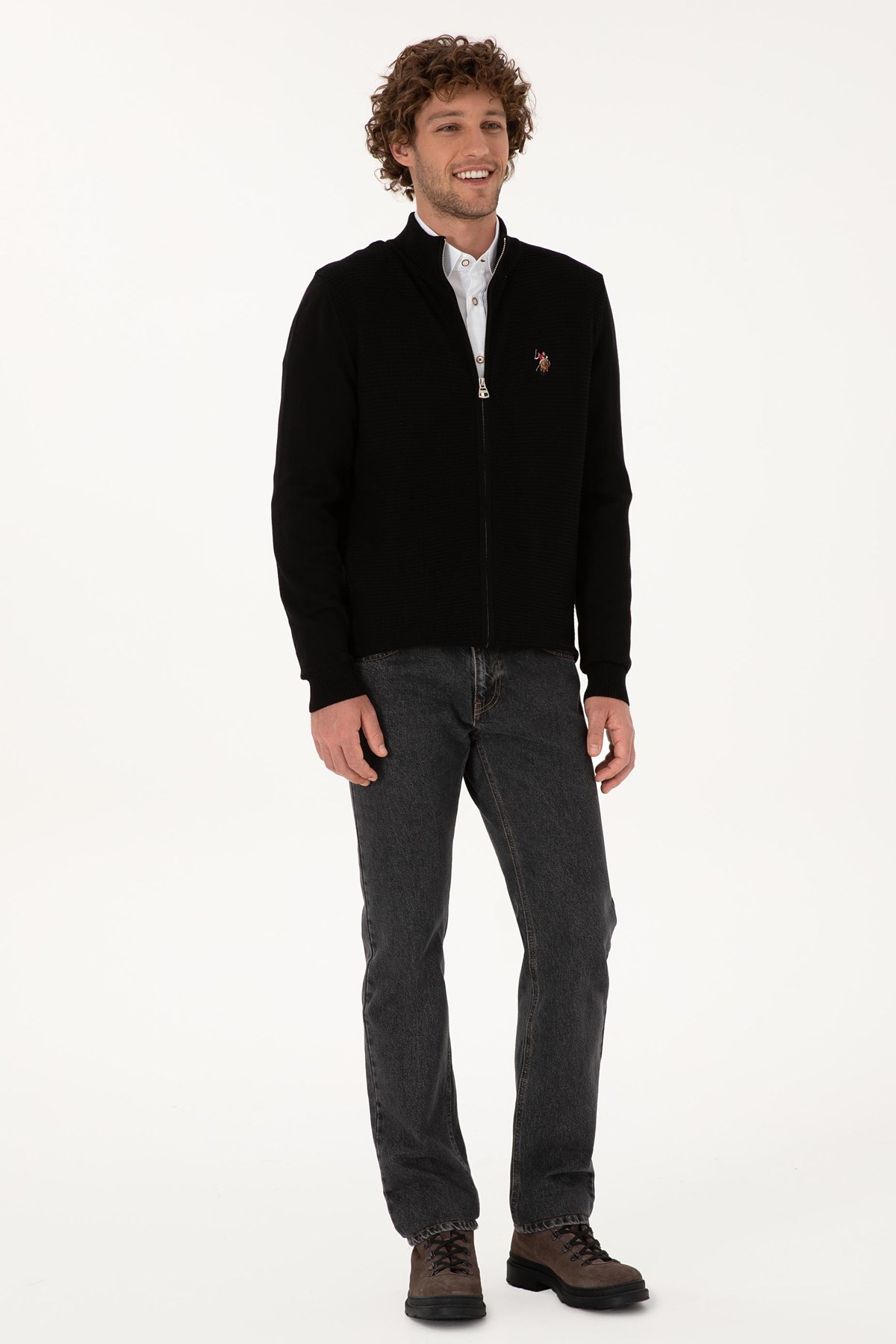 U.S. Polo Assn. Erkek Hırka 50307800-VR046 Siyah