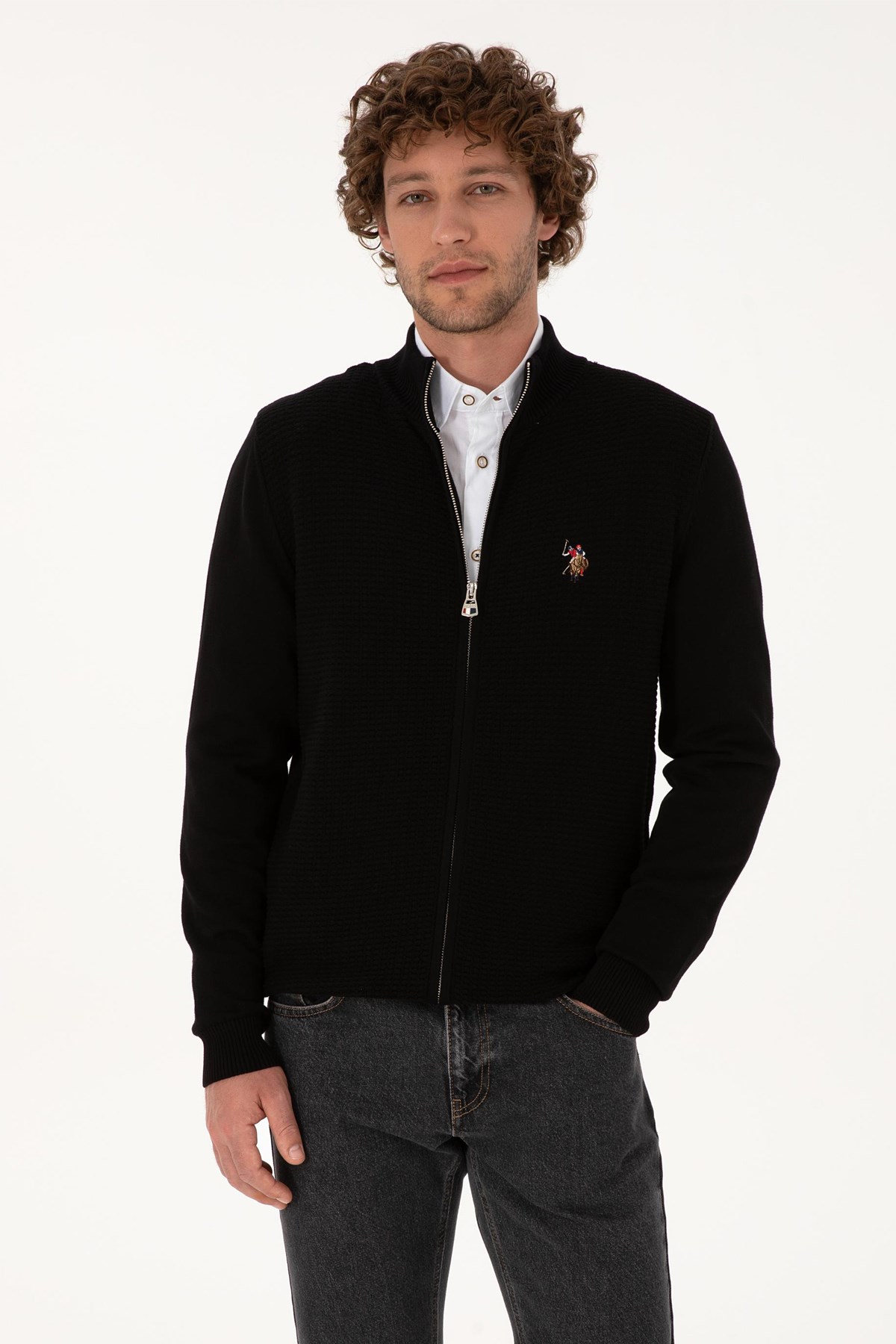 U.S. Polo Assn. Erkek Hırka 50307800-VR046 Siyah