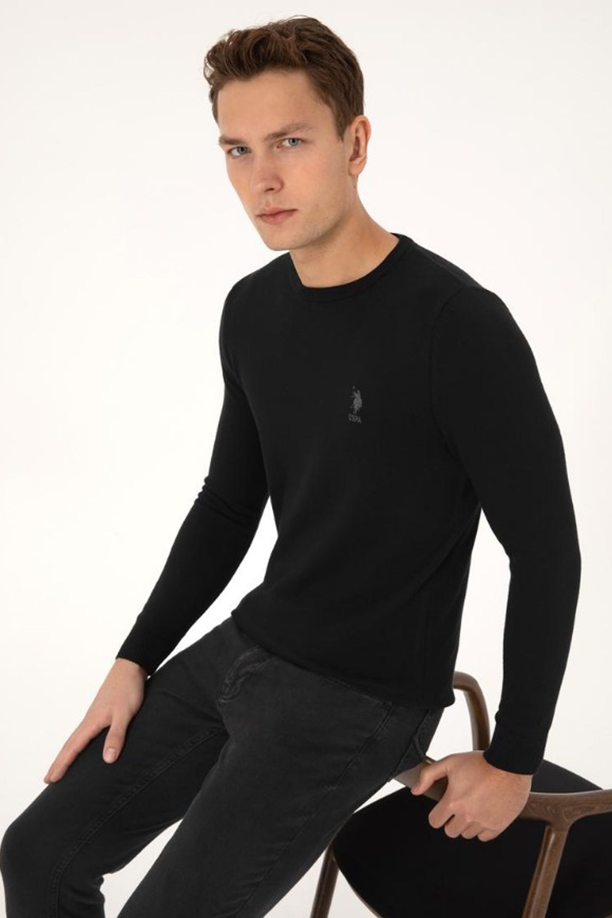 U.S. Polo Assn. Erkek Kazak 50307982-VR046 Siyah