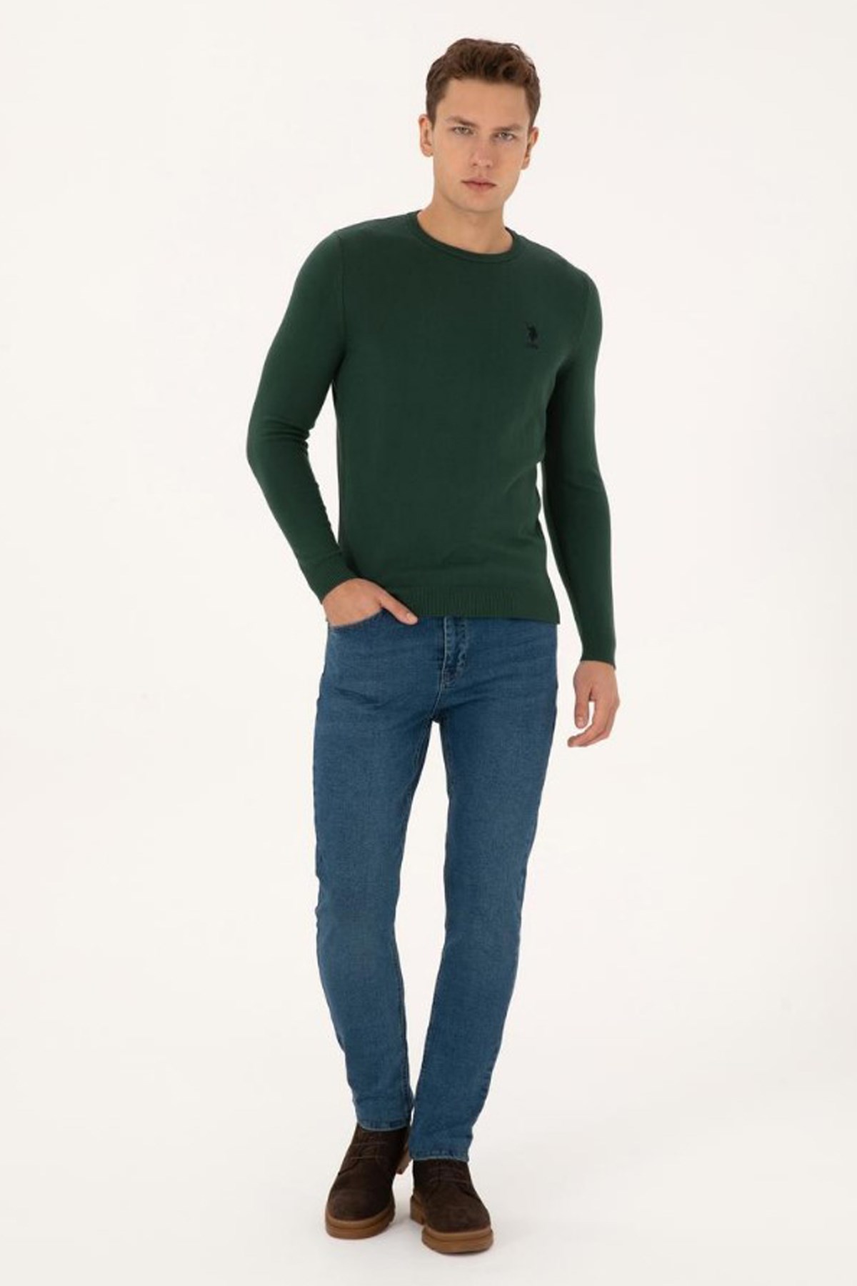 U.S. Polo Assn. Erkek Kazak 50307982-VR079 Yeşil