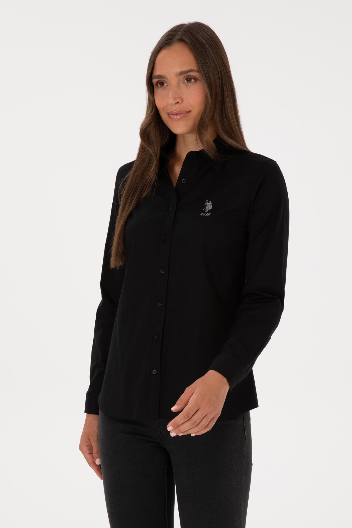 U.S. Polo Assn. Kadın Gömlek 50307989-VR046 Siyah