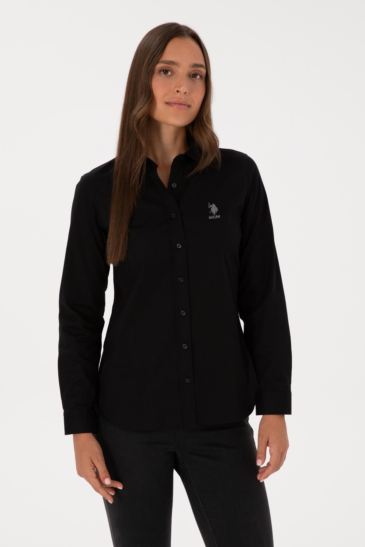 U.S. Polo Assn. Kadın Gömlek 50307989-VR046 Siyah