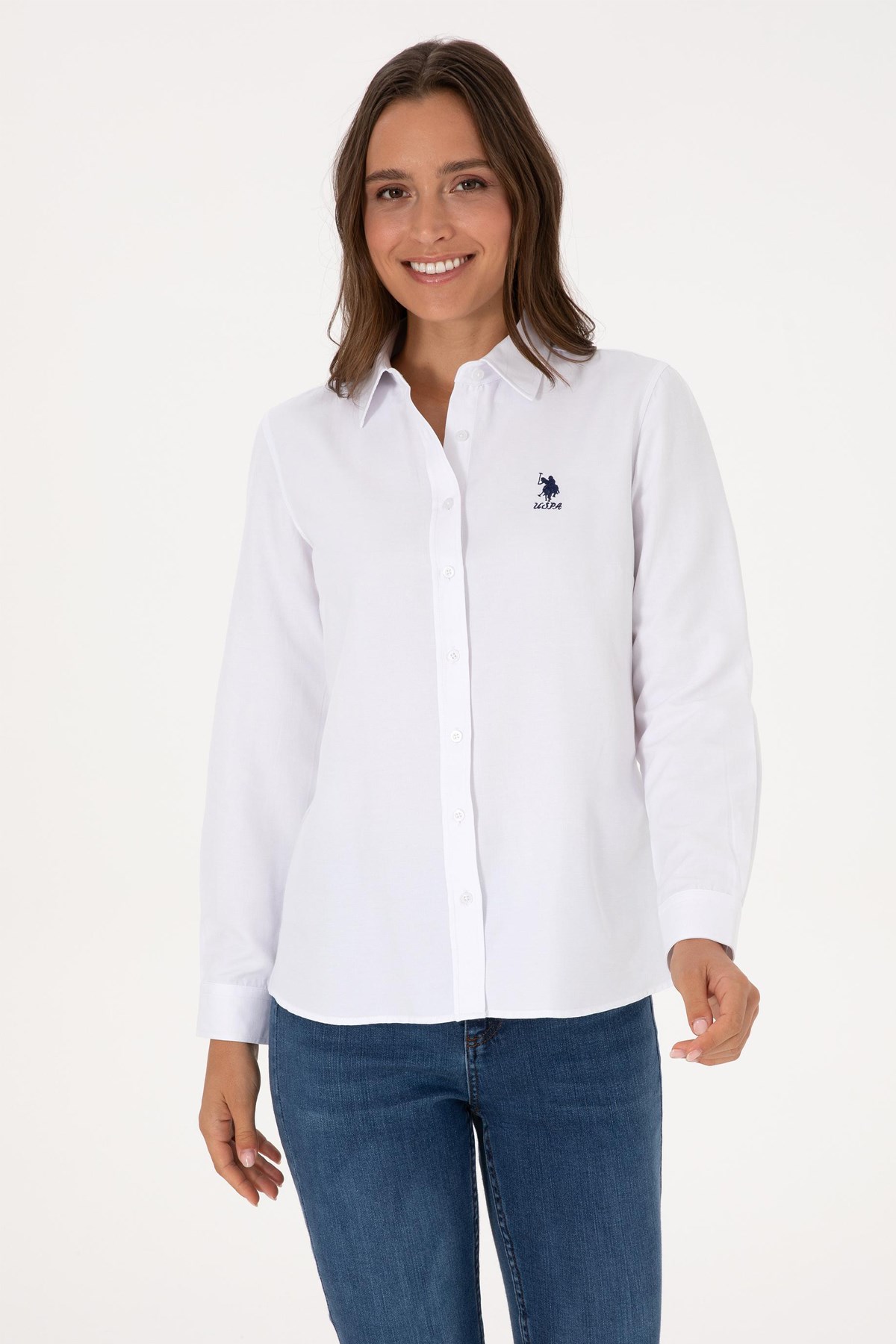 U.S. Polo Assn. Kadın Gömlek 50307990-VR013 Beyaz