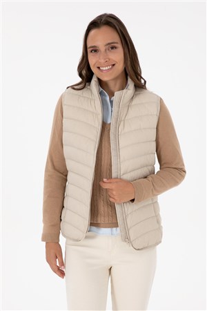 U.S. Polo Assn. Kadın Yelek 50308083-VR256 Bej